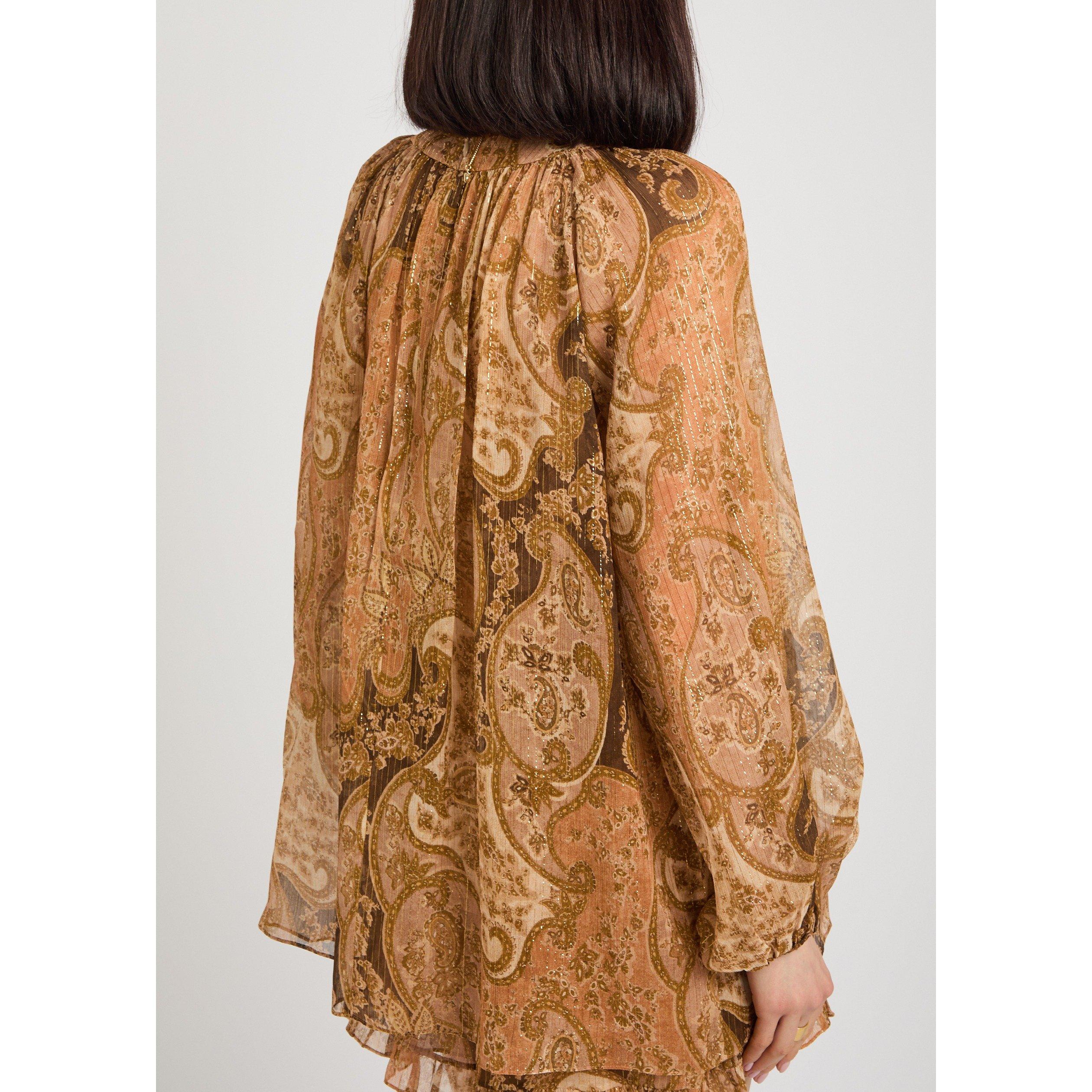 BROWN AND OTHER - Zimmermann - Women's Carousel Silk Batwing Blouse - 3