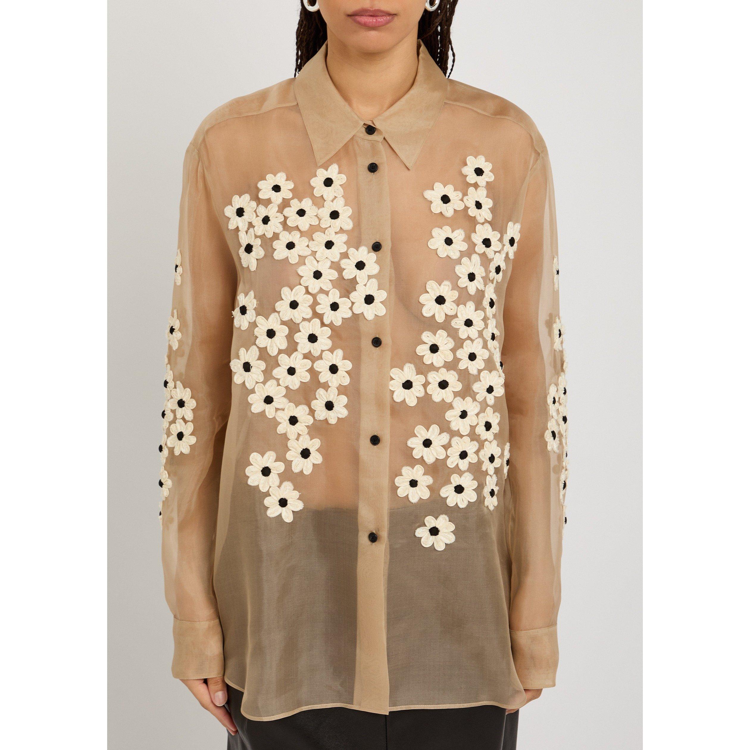 BEIGE - Khaite - ARGO TOP W FLORAL EMB. - 2