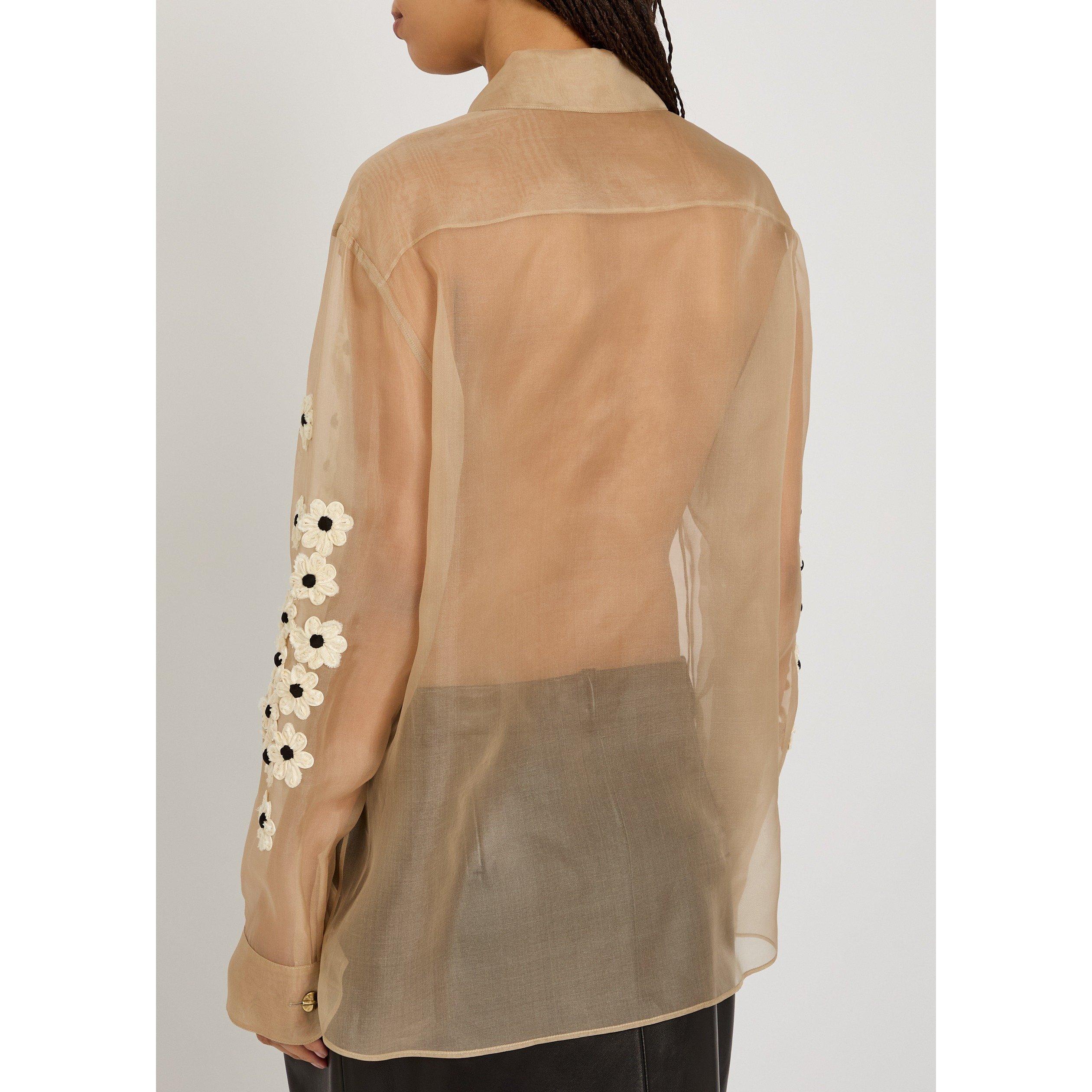 BEIGE - Khaite - ARGO TOP W FLORAL EMB. - 3
