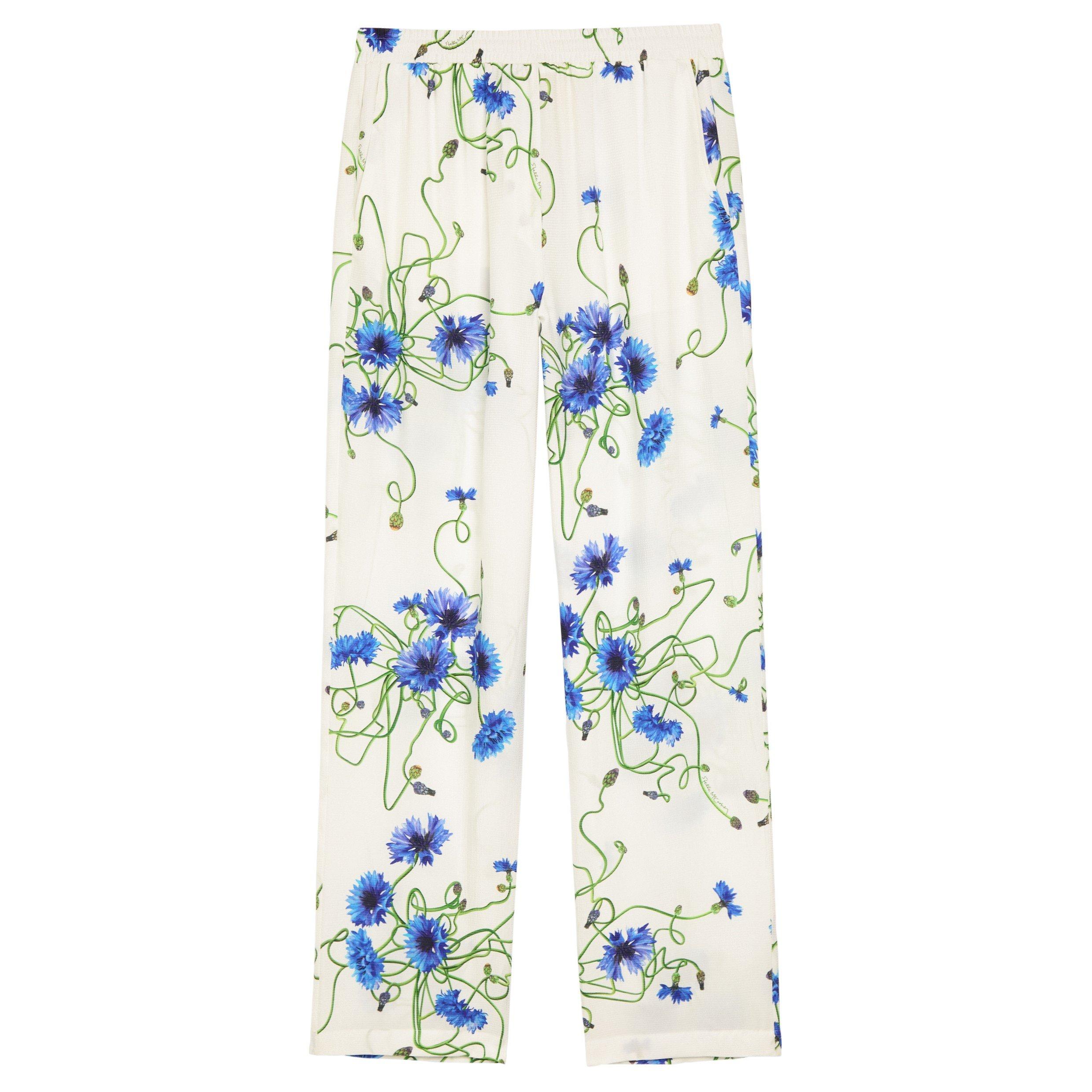 WHITE AND OTHER - Stella McCartney - Floral Print Hammered Silk Pj