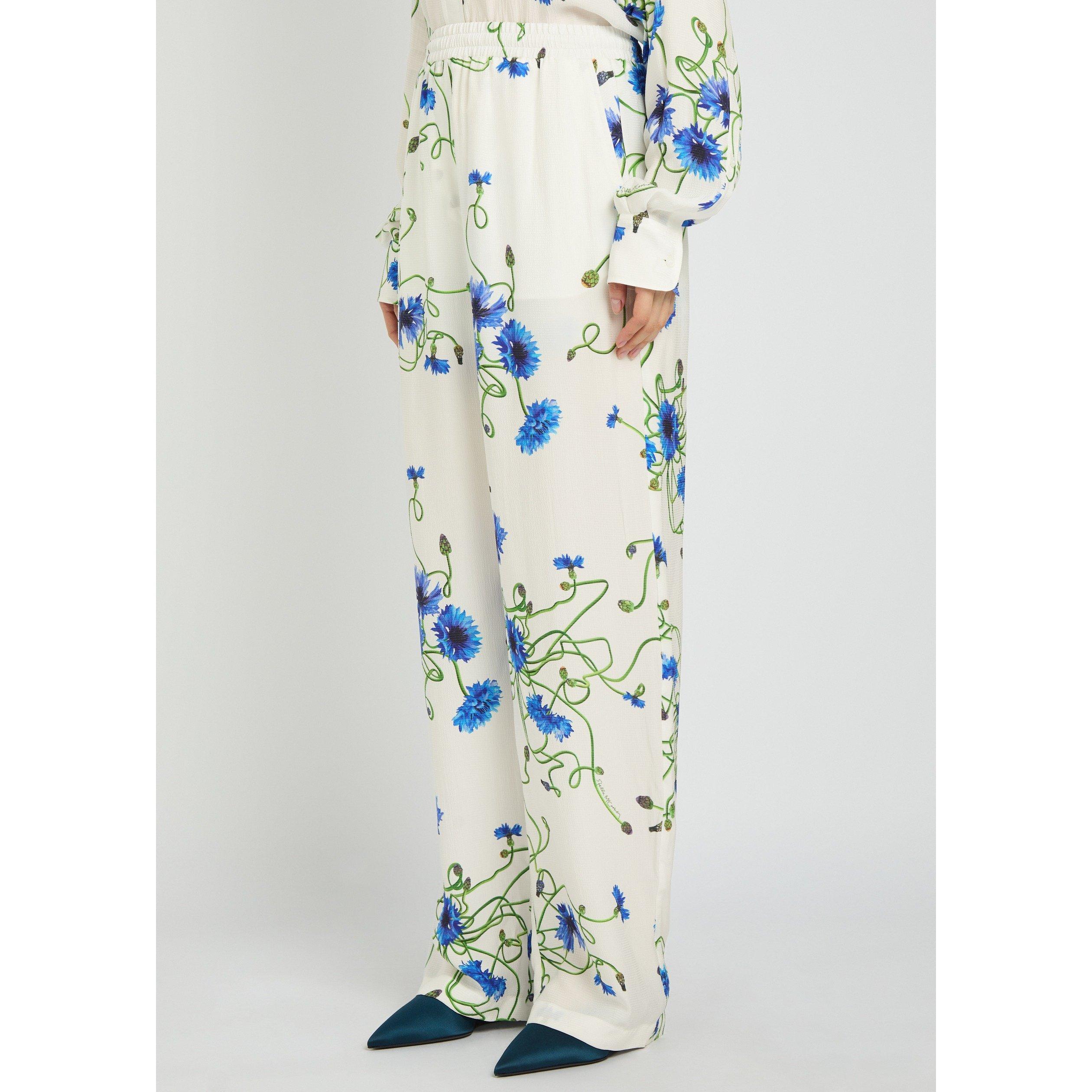 WHITE AND OTHER - Stella McCartney - Floral Print Hammered Silk Pj - 2