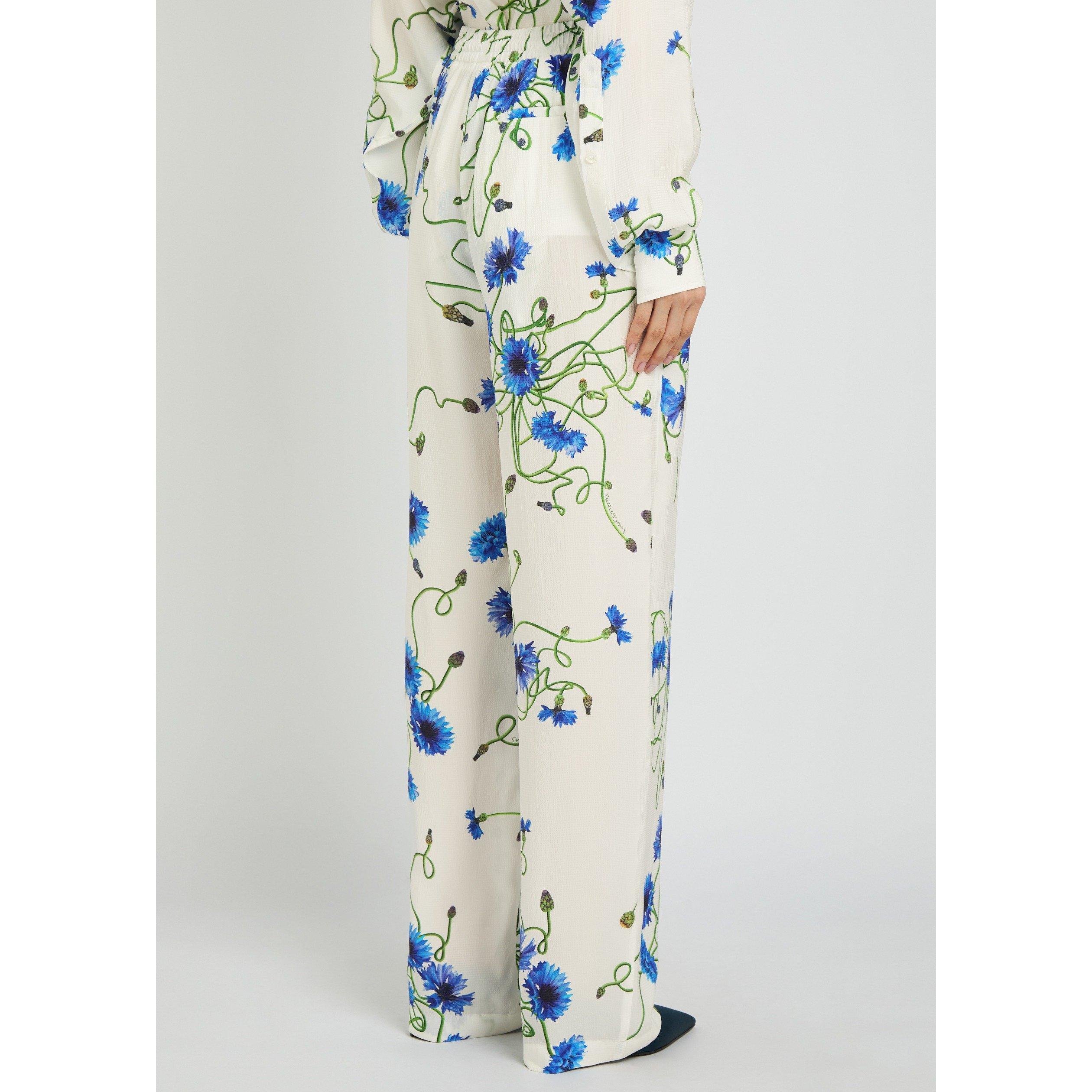WHITE AND OTHER - Stella McCartney - Floral Print Hammered Silk Pj - 3