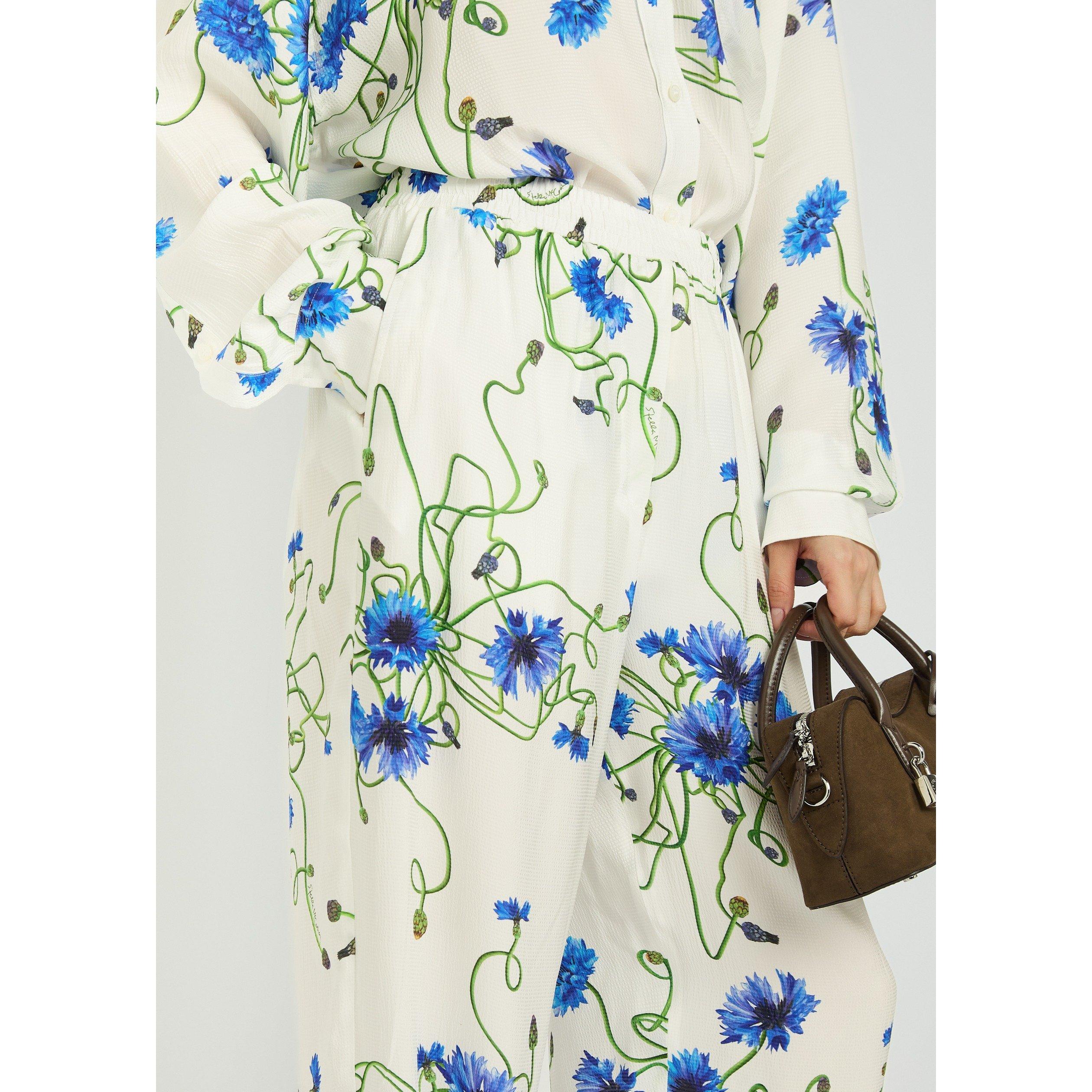 WHITE AND OTHER - Stella McCartney - Floral Print Hammered Silk Pj - 4