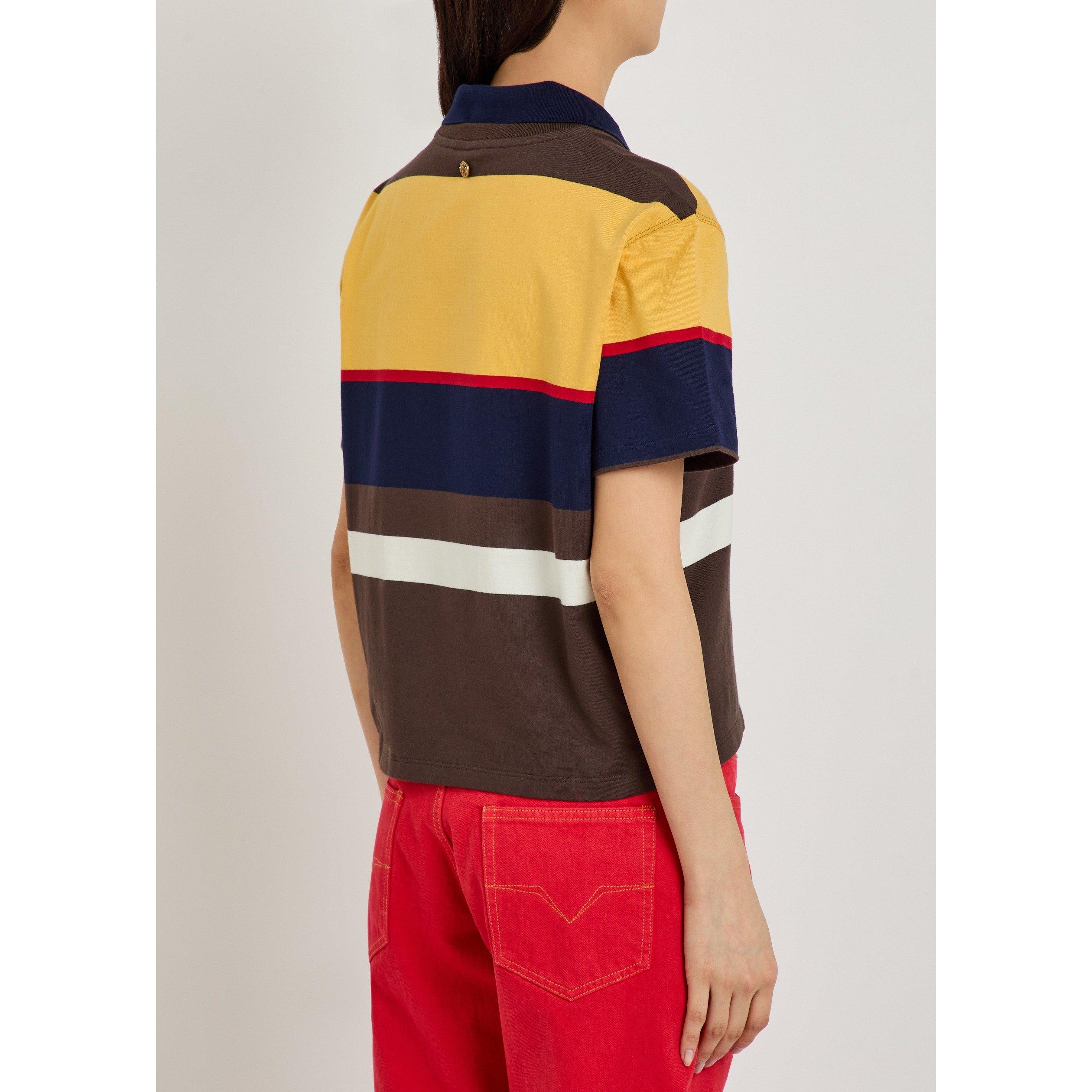 BROWN AND OTHER - Versace - POLO HEAVY STRIPED COTTON JERS - 3