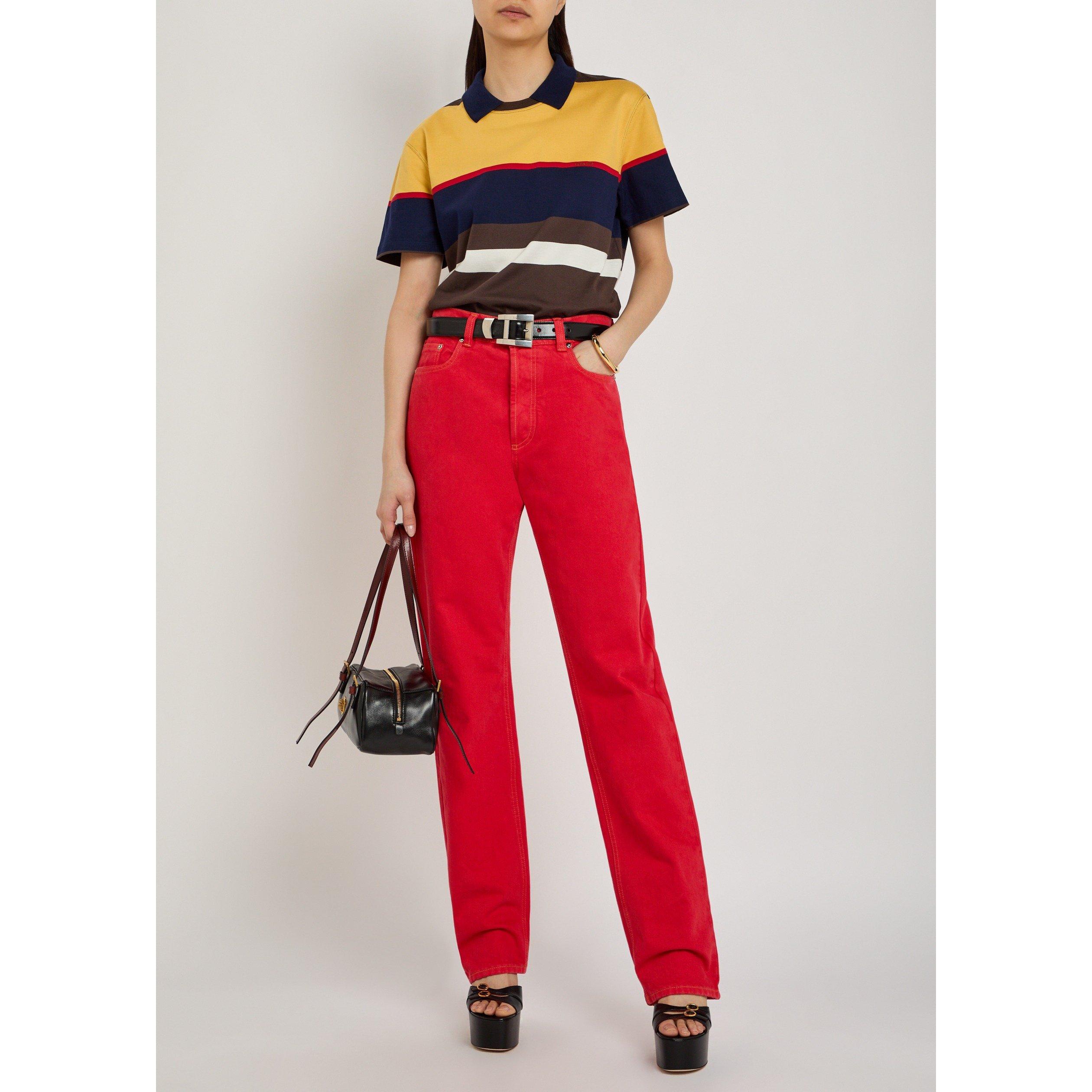 BROWN AND OTHER - Versace - POLO HEAVY STRIPED COTTON JERS - 5