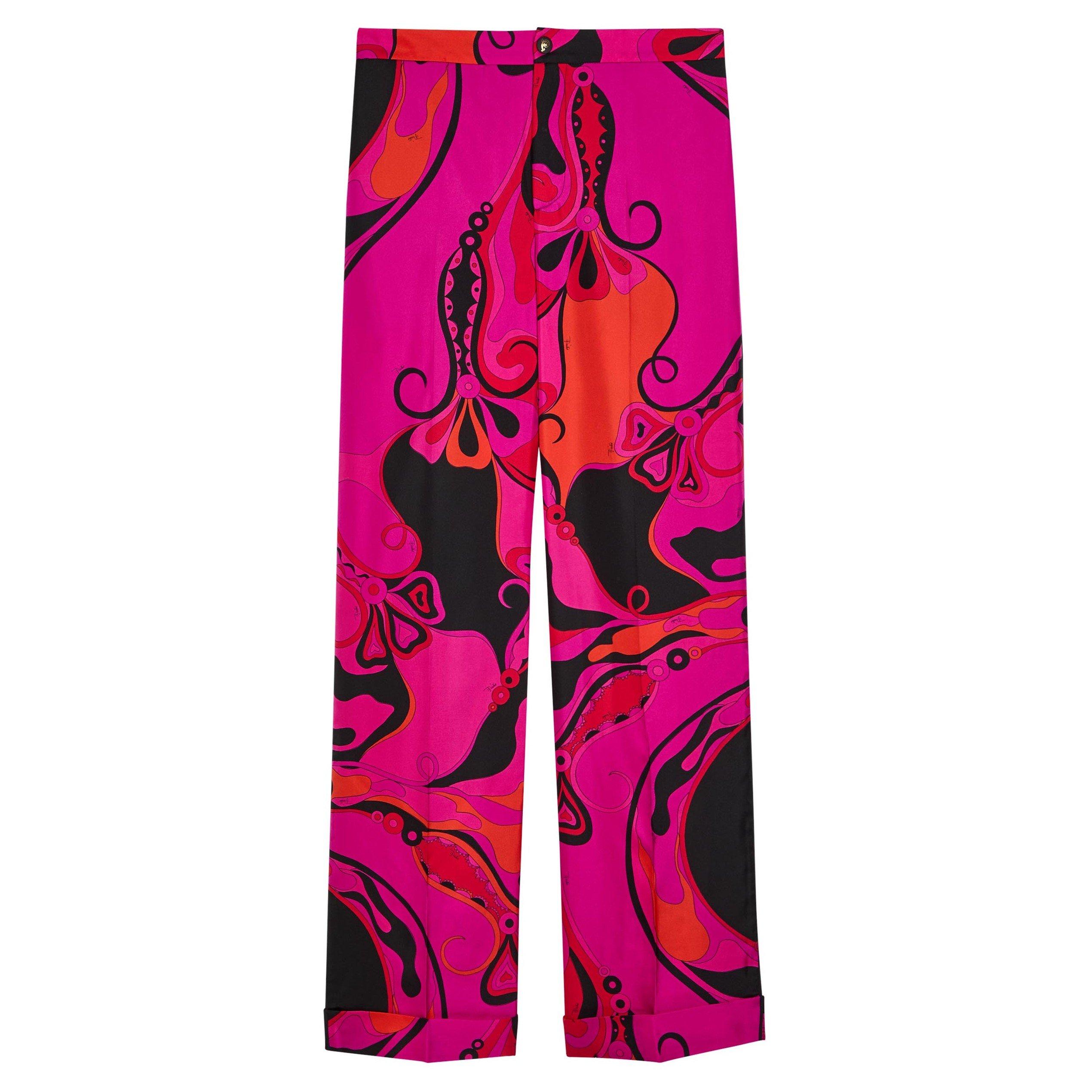 PINK AND OTHER - PUCCI - Women's Silk Straight Leg Trousers - 1