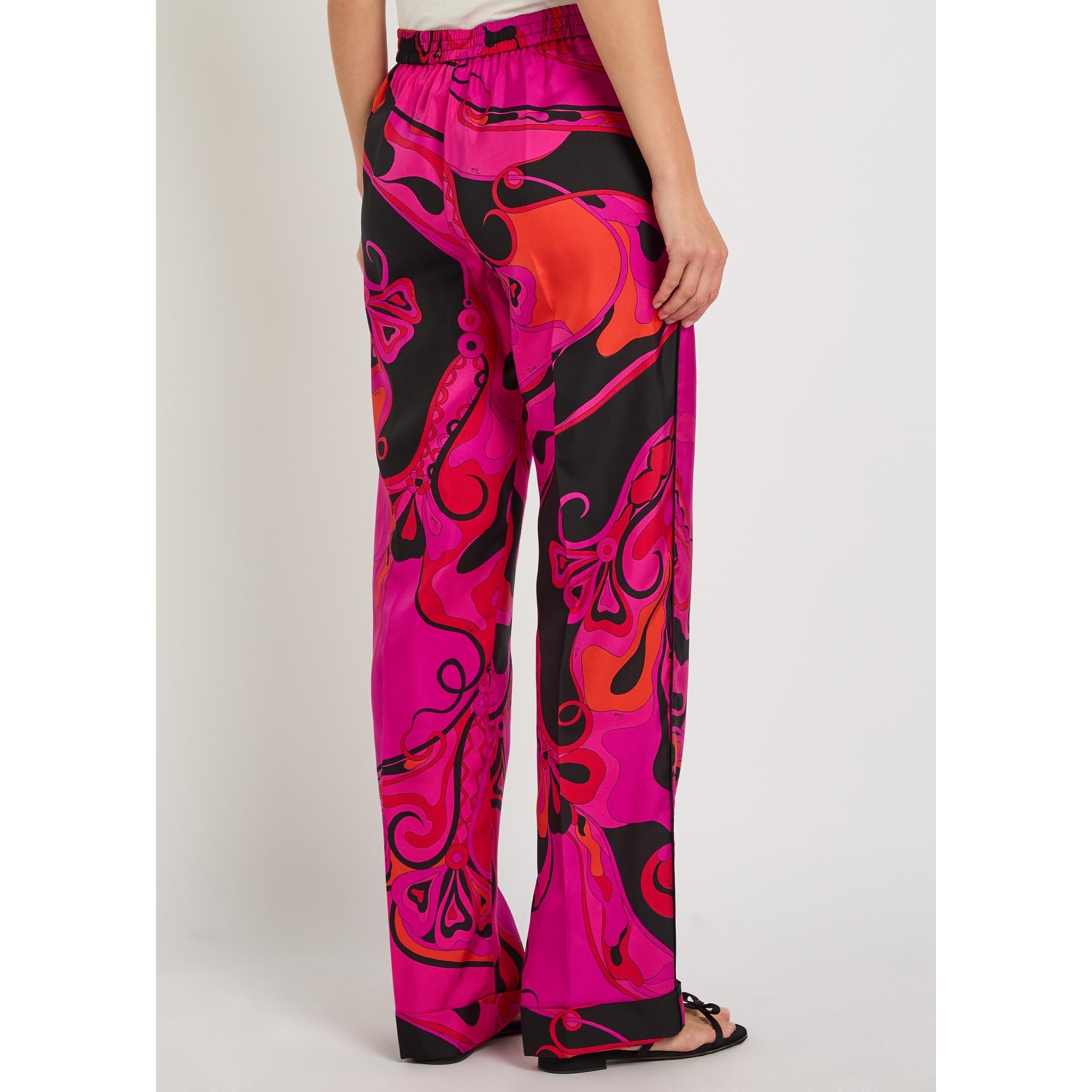 PINK AND OTHER - PUCCI - Women's Silk Straight Leg Trousers - 3