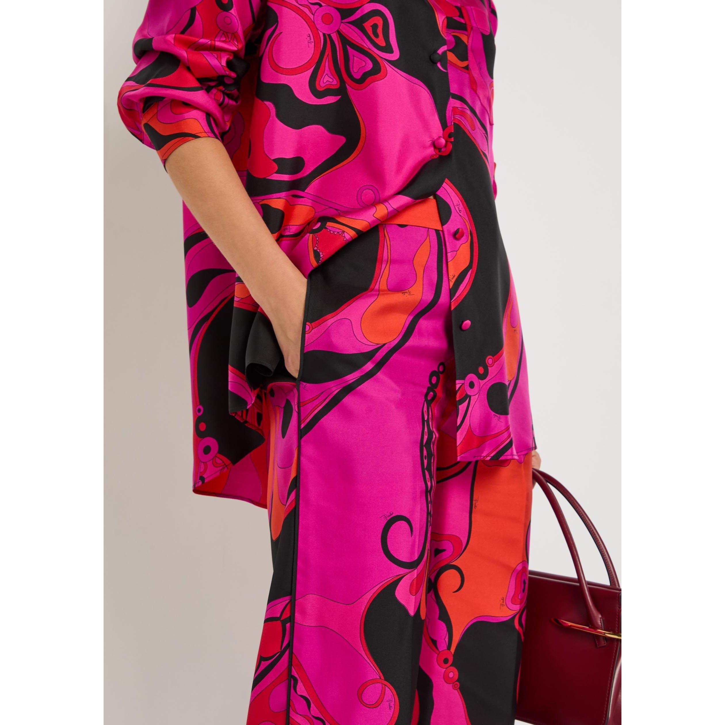 PINK AND OTHER - PUCCI - Women's Silk Straight Leg Trousers - 4