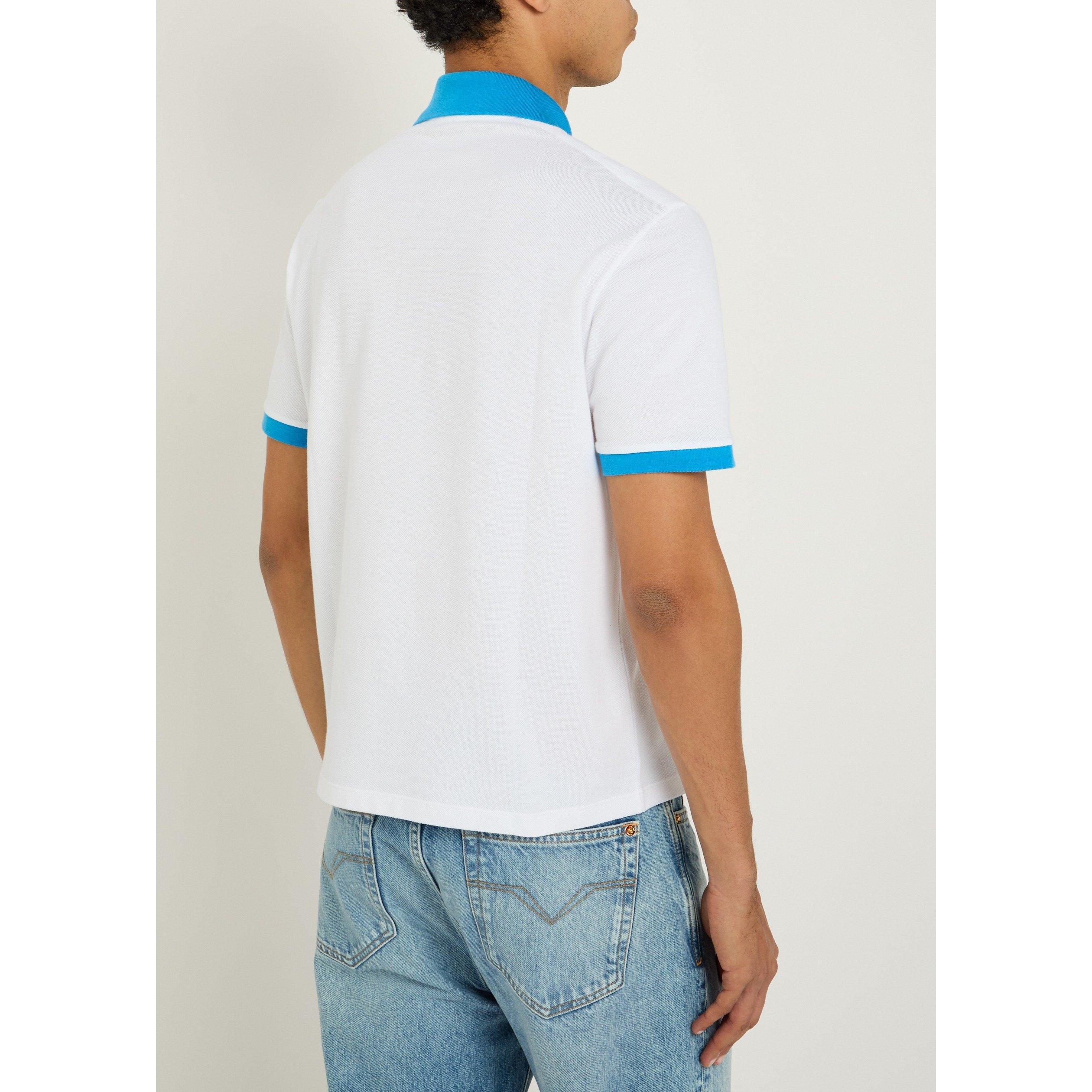WHITE AND BLUE - Versace - VER MEDUSA PIQUE POLO - 3