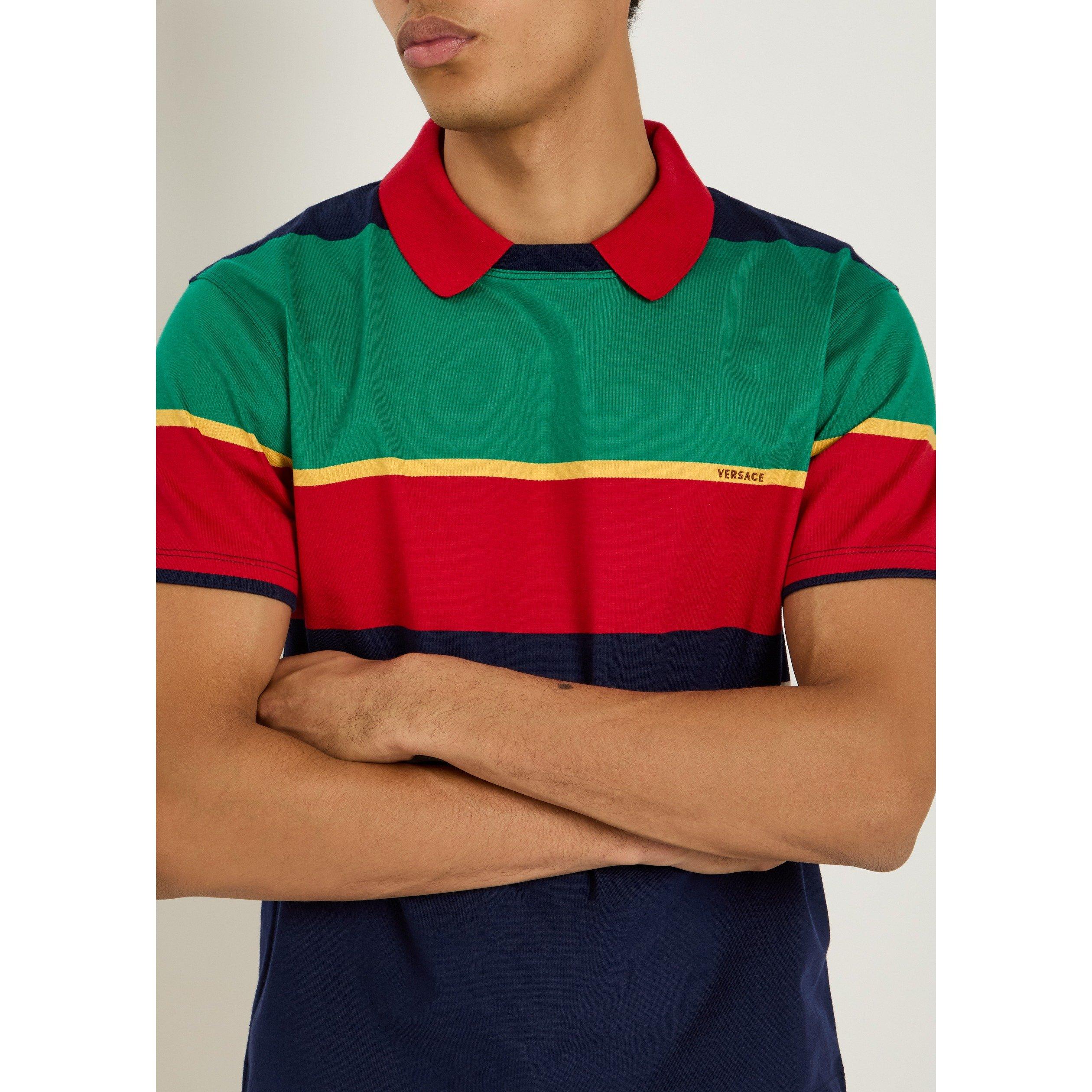MULTICOLOURED 1 - Versace - VER STRIPED EMBROIDERED POLO - 4