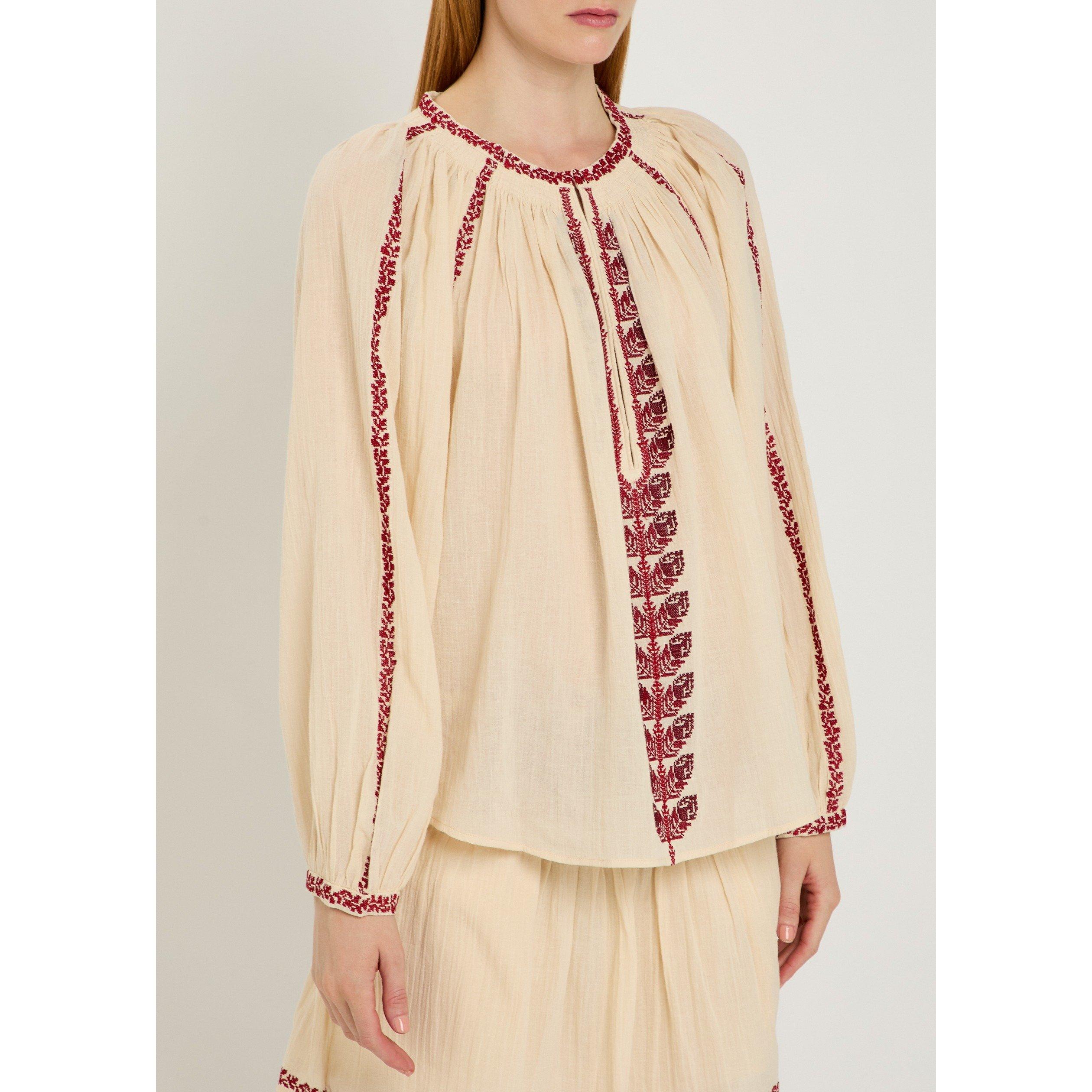BEIGE AND OTHER - Marant Etoile - Women's Lena Long-Sleeve Cotton Blouse - 2