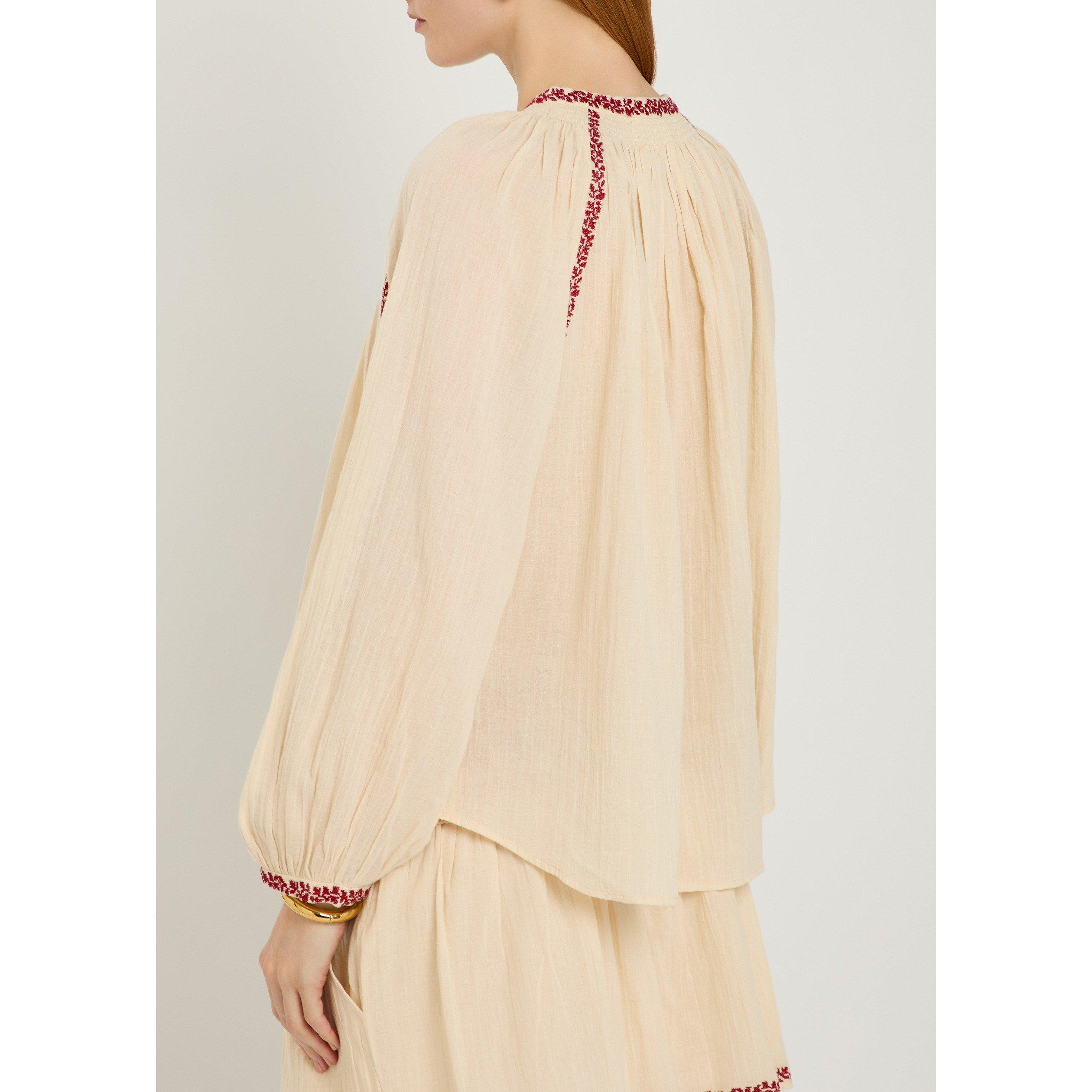 BEIGE AND OTHER - Marant Etoile - Women's Lena Long-Sleeve Cotton Blouse - 3