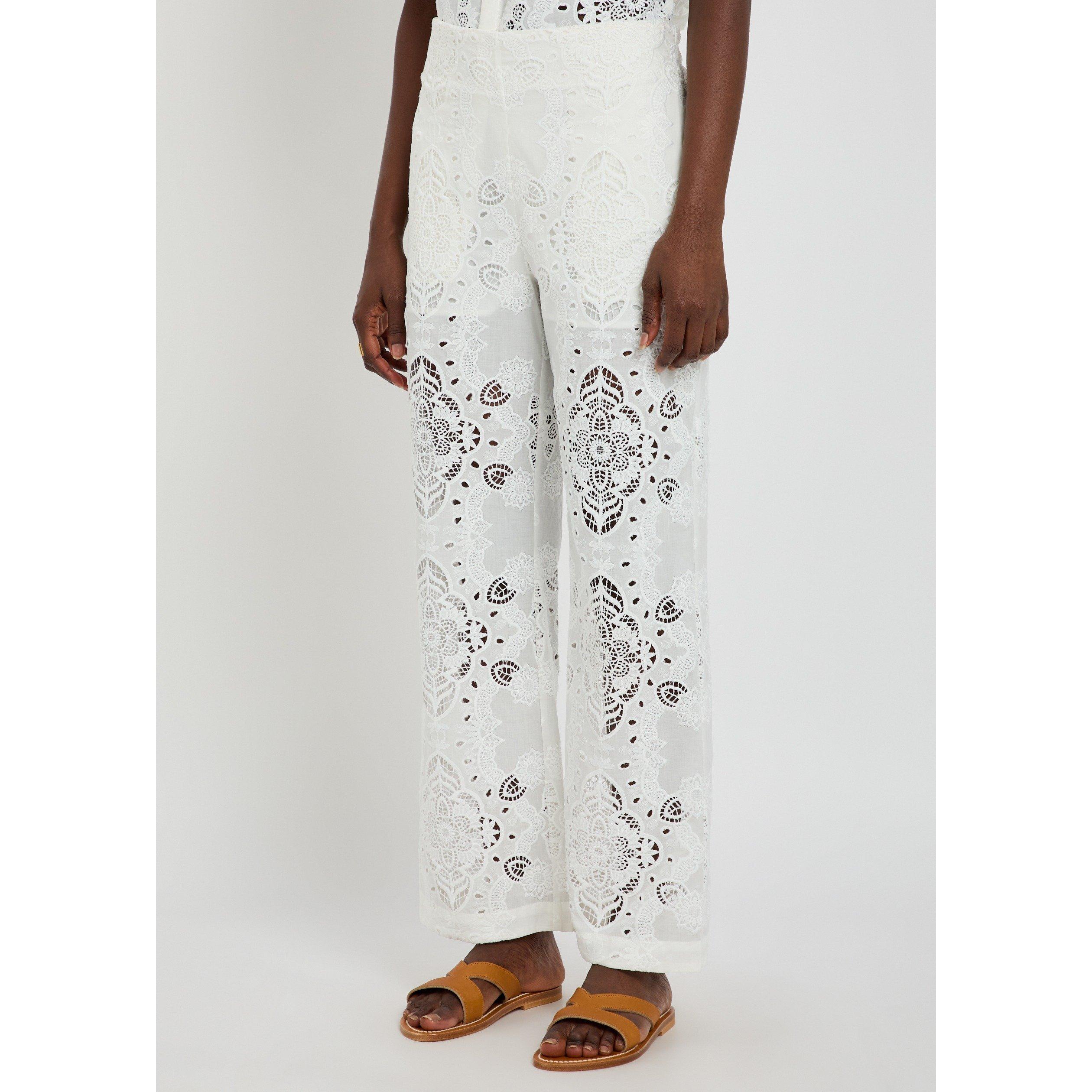 WHITE - Borgo de Nor - TR JOSHUA LACE TROUSERS - 2