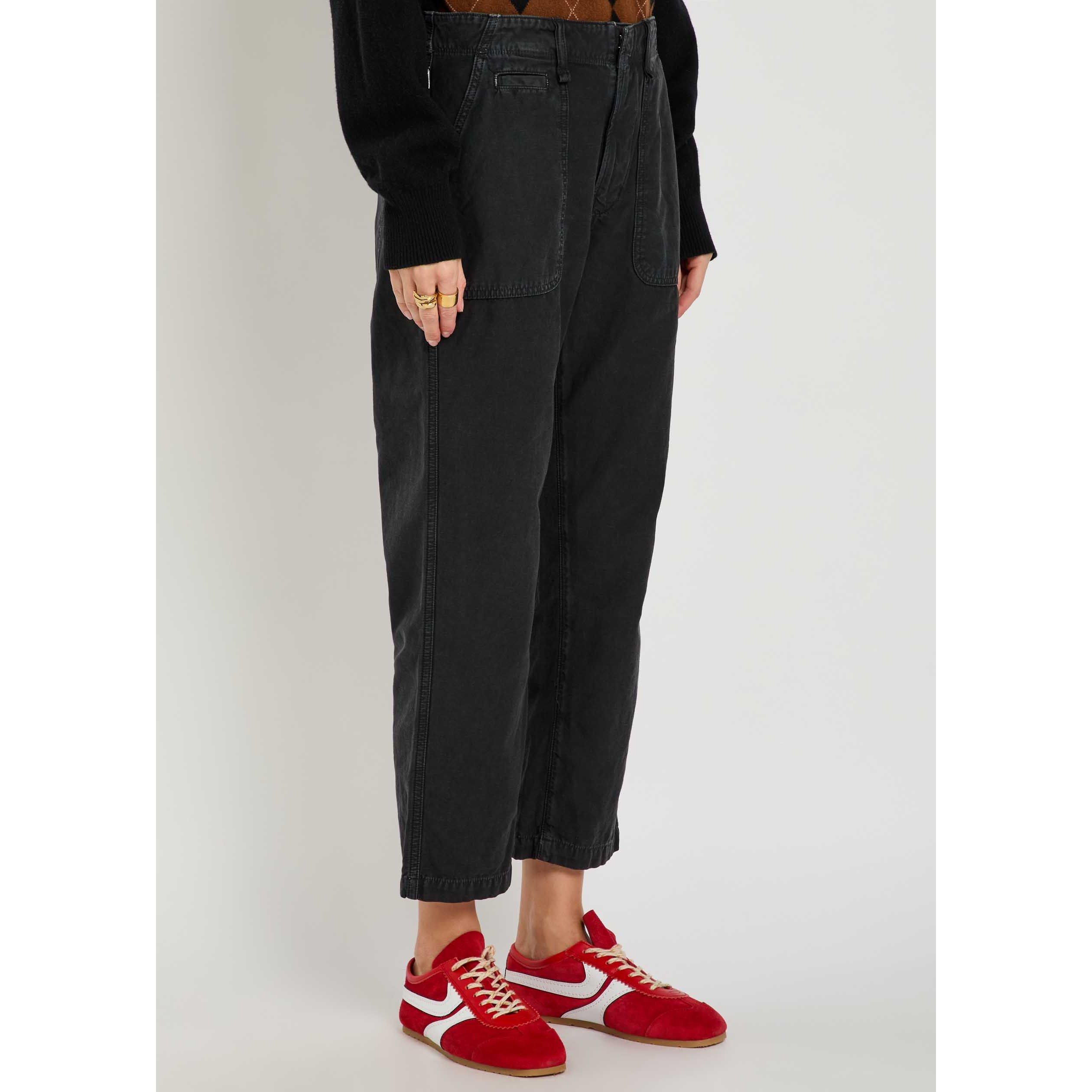 BLACK - Citizens Of Humanity - Women's Winslow Utility Cotton Low-Rise Straight Leg Trousers - 2