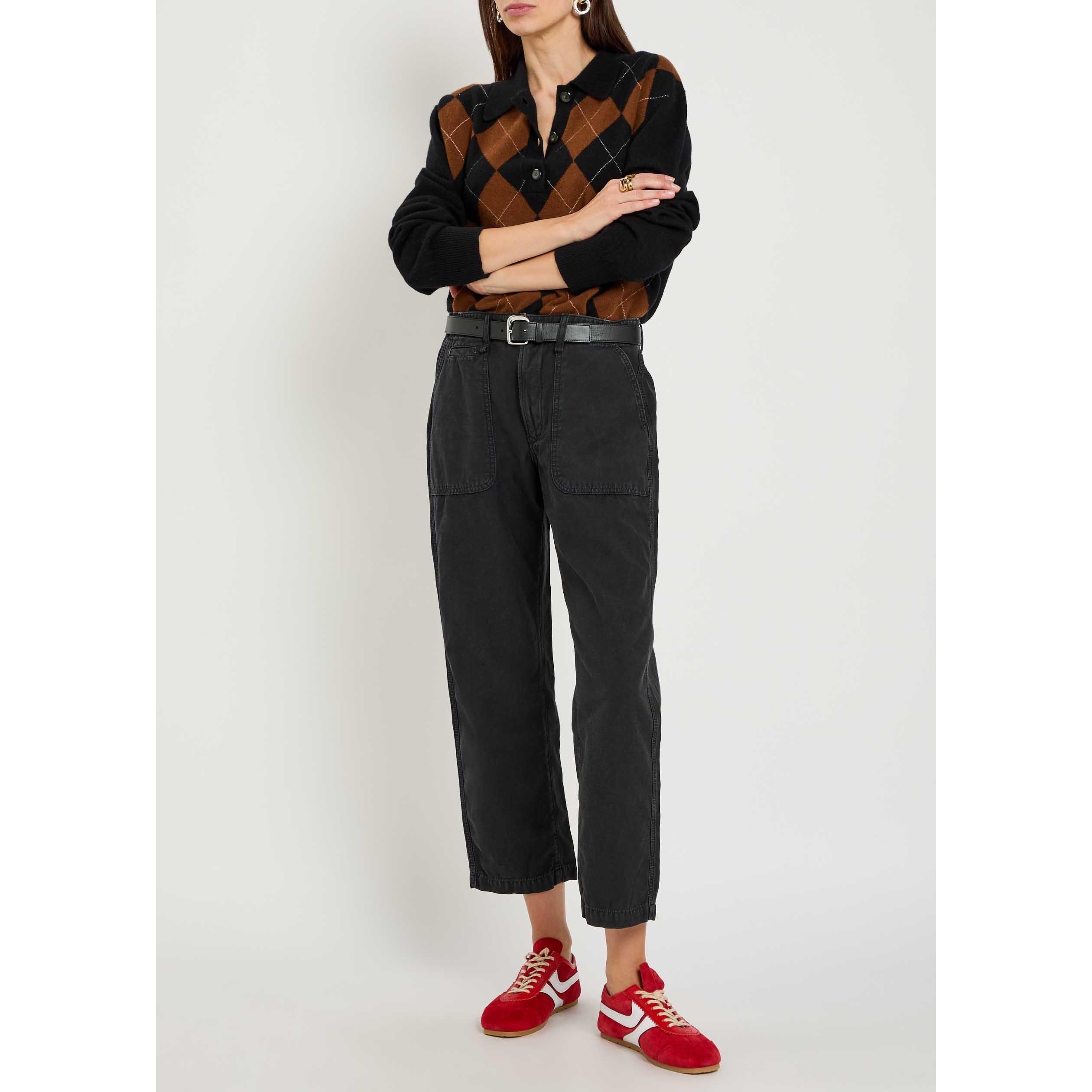 BLACK - Citizens Of Humanity - Women's Winslow Utility Cotton Low-Rise Straight Leg Trousers - 5
