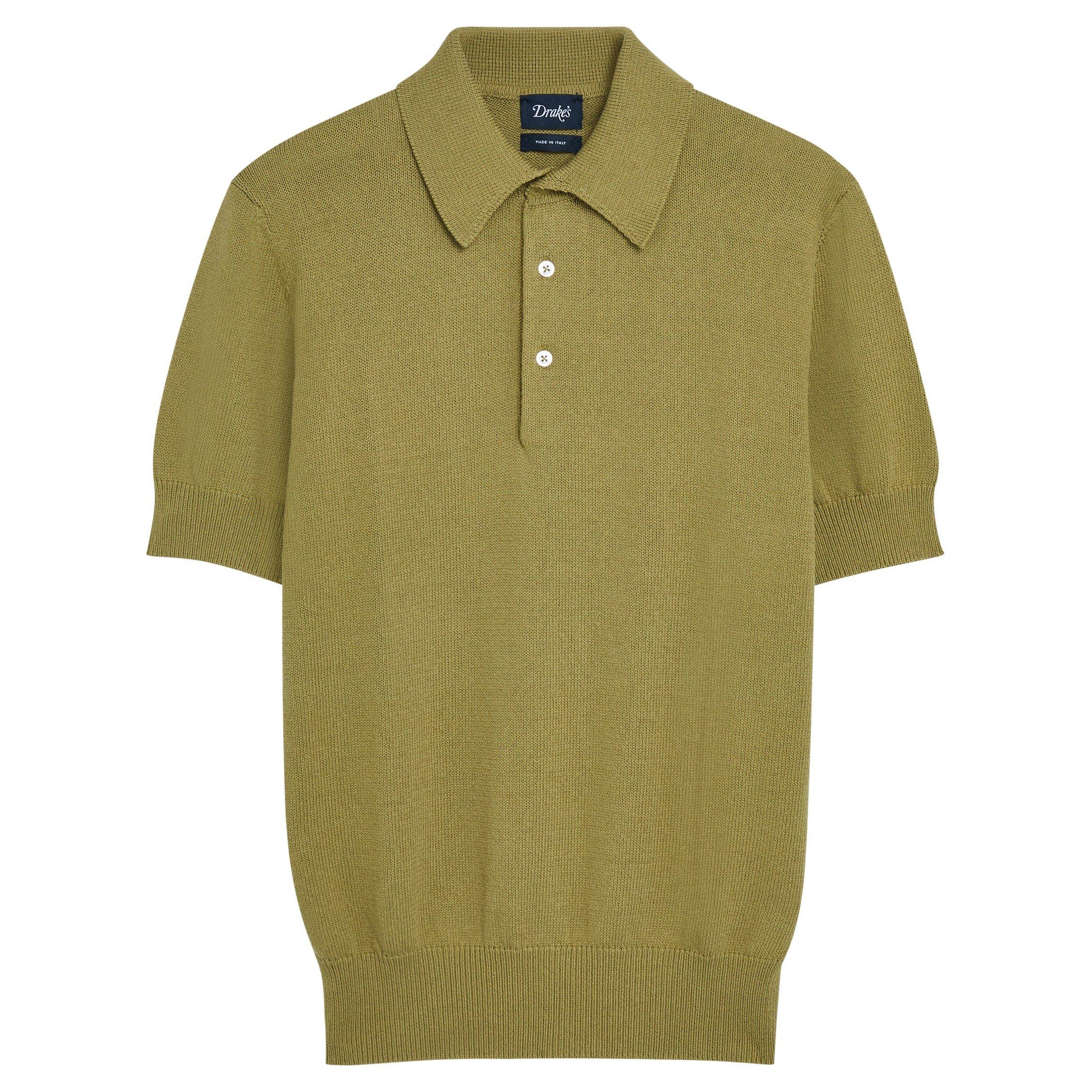 KHAKI - Drakes - Men's Cotton Slim-Fit Short-Sleeve Polo - 1