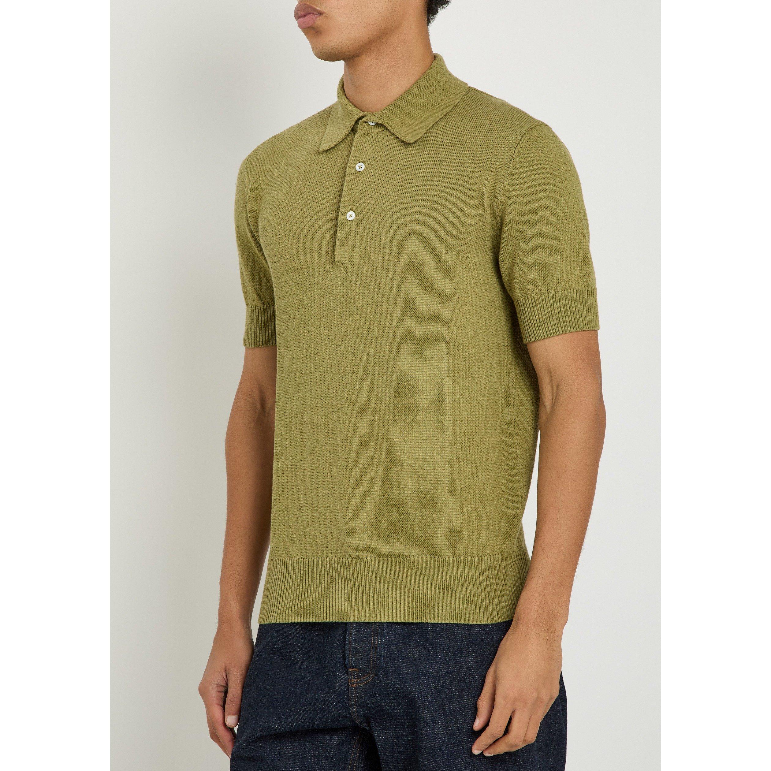 KHAKI - Drakes - Men's Cotton Slim-Fit Short-Sleeve Polo - 2