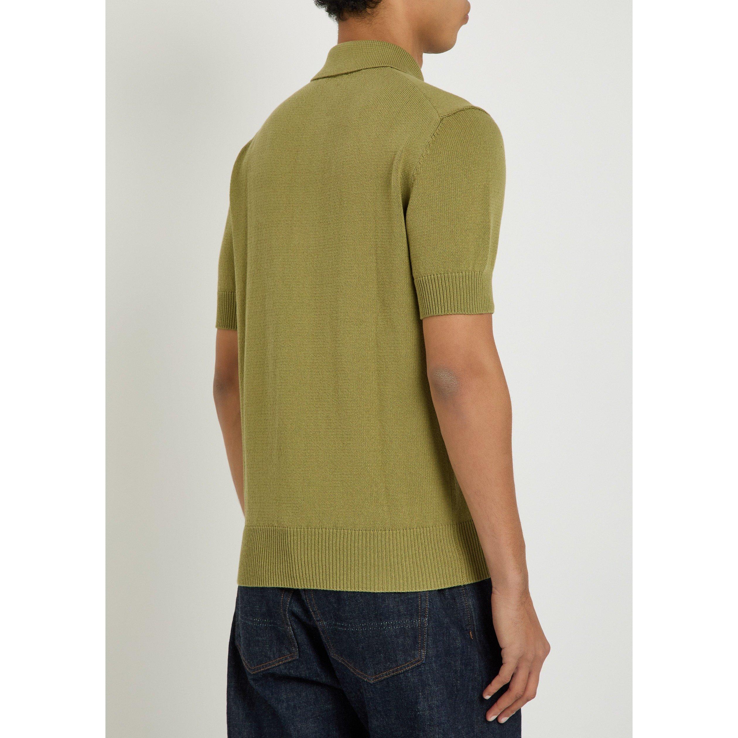 KHAKI - Drakes - Men's Cotton Slim-Fit Short-Sleeve Polo - 3