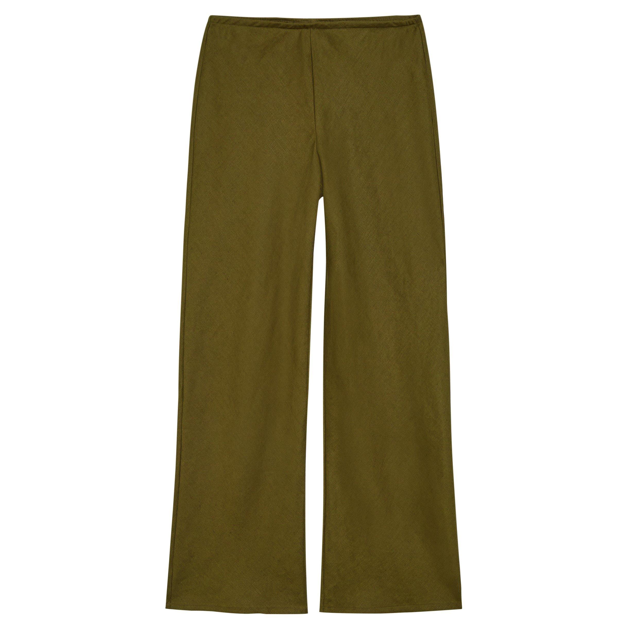 KHAKI - Reformation - TR Gale Linen Mid Rise Pa
