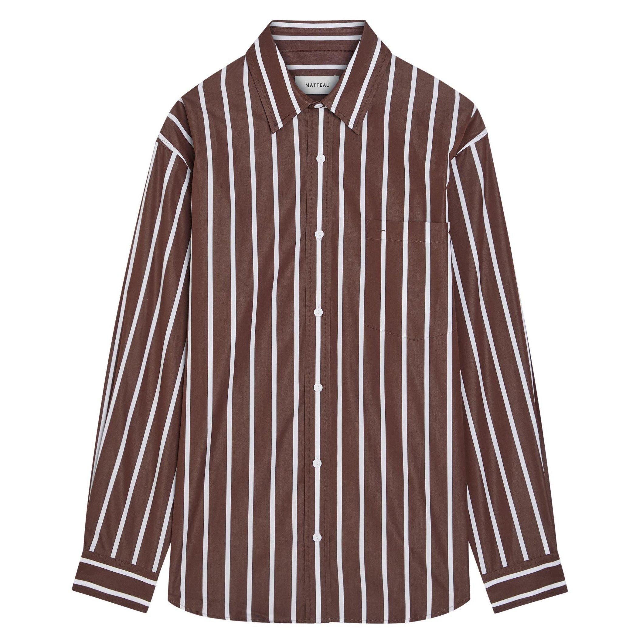 BROWN AND OTHER - Matteau - SB LS CLASSIC STRIPE SHIRT