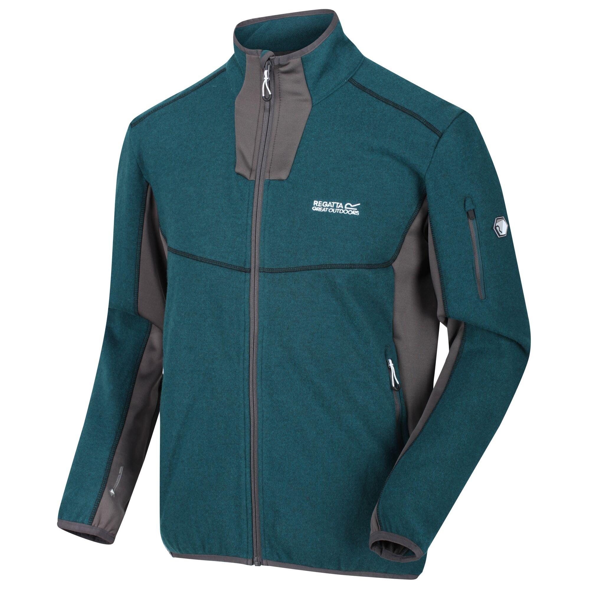 DpTeal/Magnt - Regatta - Men's Kestor Knitted Effect Full-Zip Fleece - 1