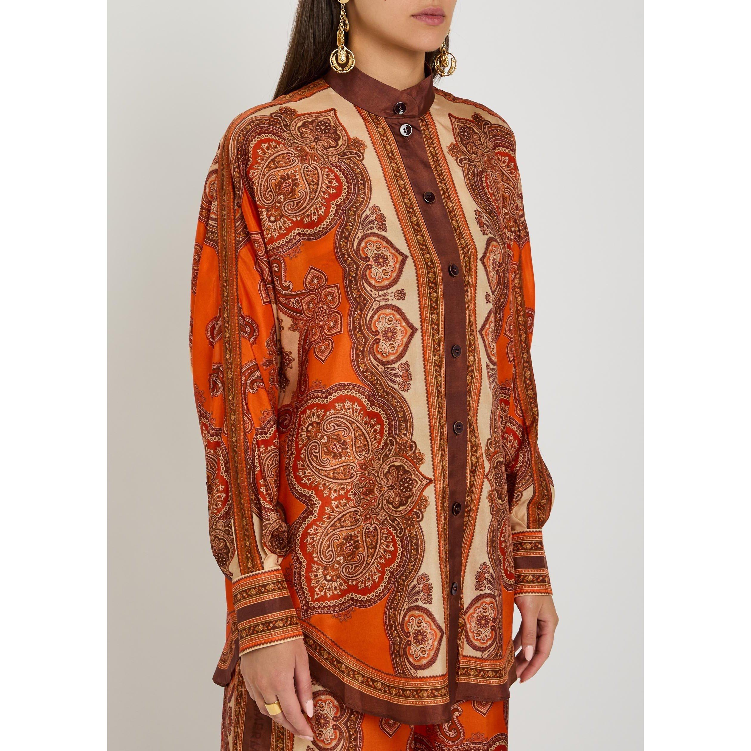 ORANGE AND OTHE - Zimmermann - Women's Mahon Dolman Silk Paisley Long-Sleeve Blouse - 2