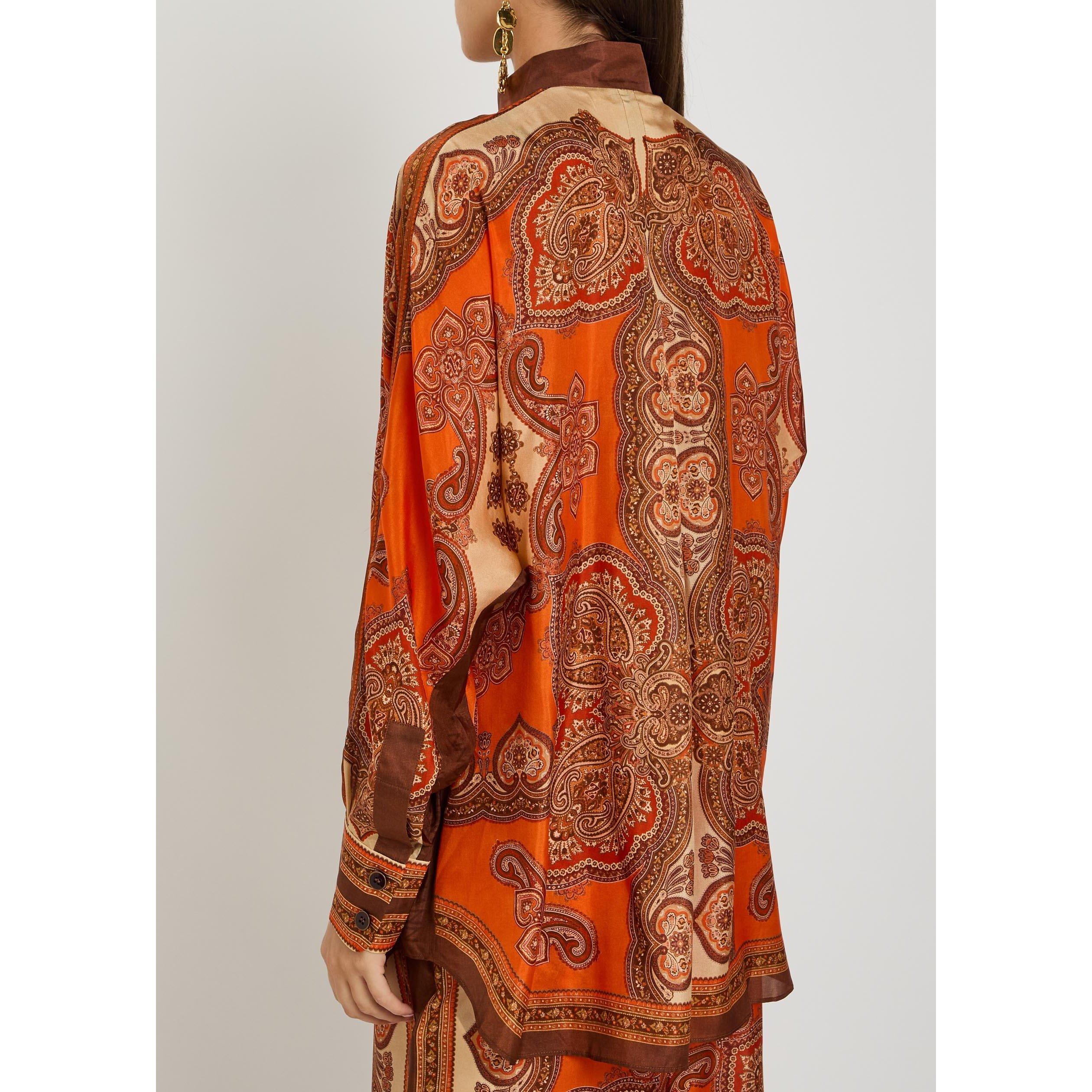ORANGE AND OTHE - Zimmermann - Women's Mahon Dolman Silk Paisley Long-Sleeve Blouse - 3