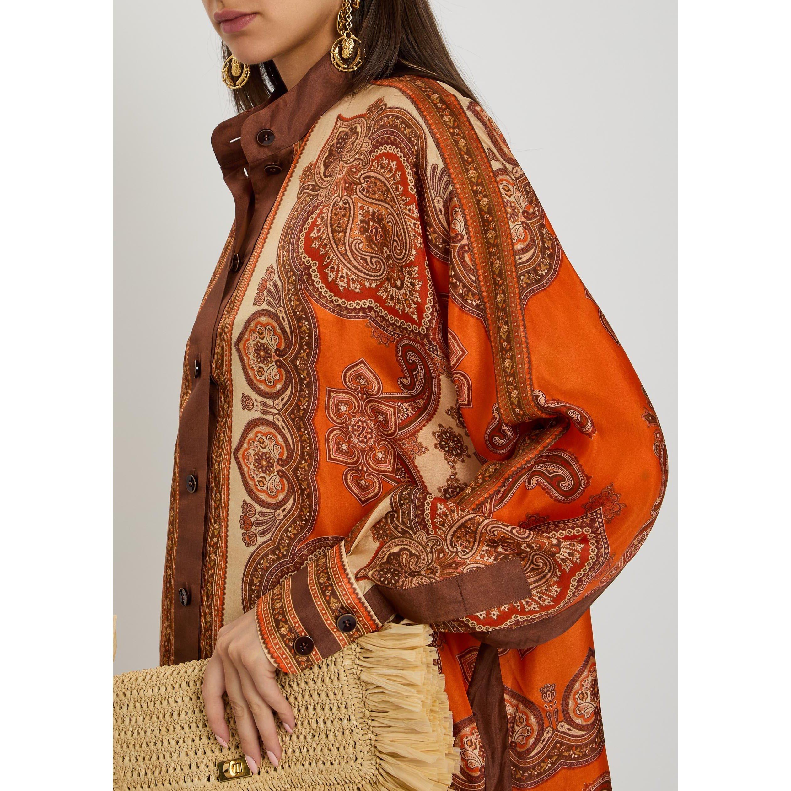 ORANGE AND OTHE - Zimmermann - Women's Mahon Dolman Silk Paisley Long-Sleeve Blouse - 4