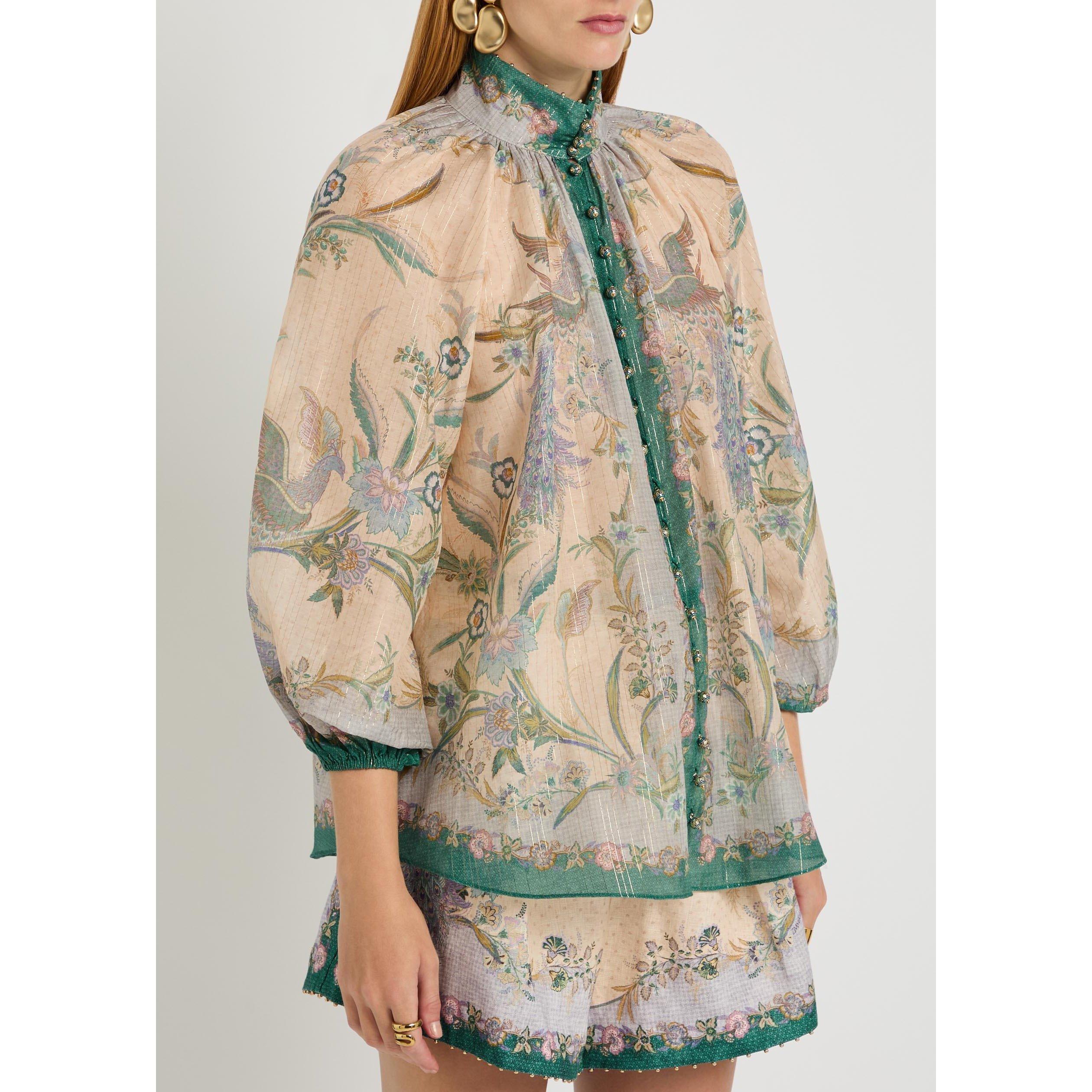 CREAM AND OTHER - Zimmermann - Women's Indra Billow Cotton Long-Sleeve Blouse - 2