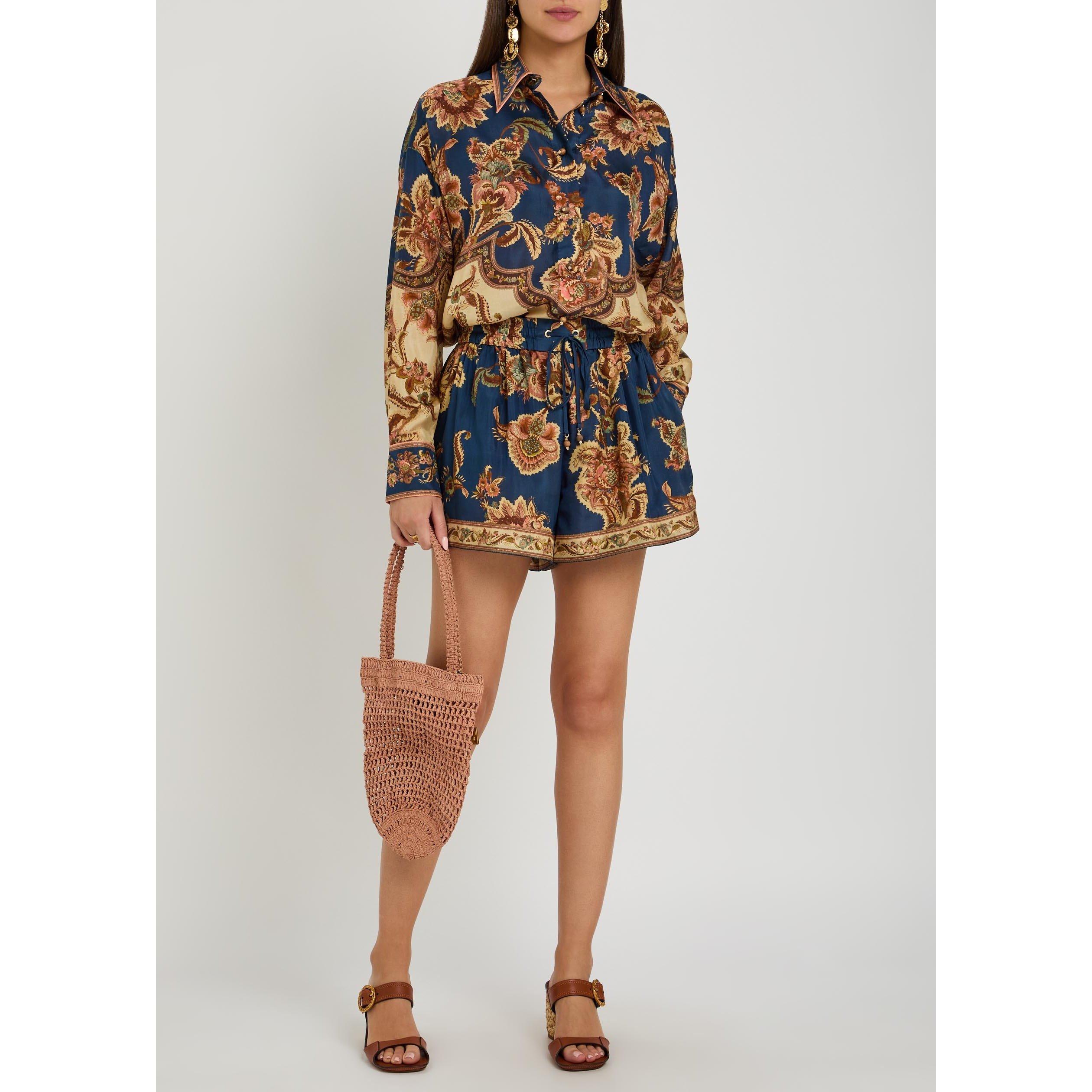 NAVY AND OTHER - Zimmermann - Women's Aster Silk Relaxed-Fit Blouse - 5