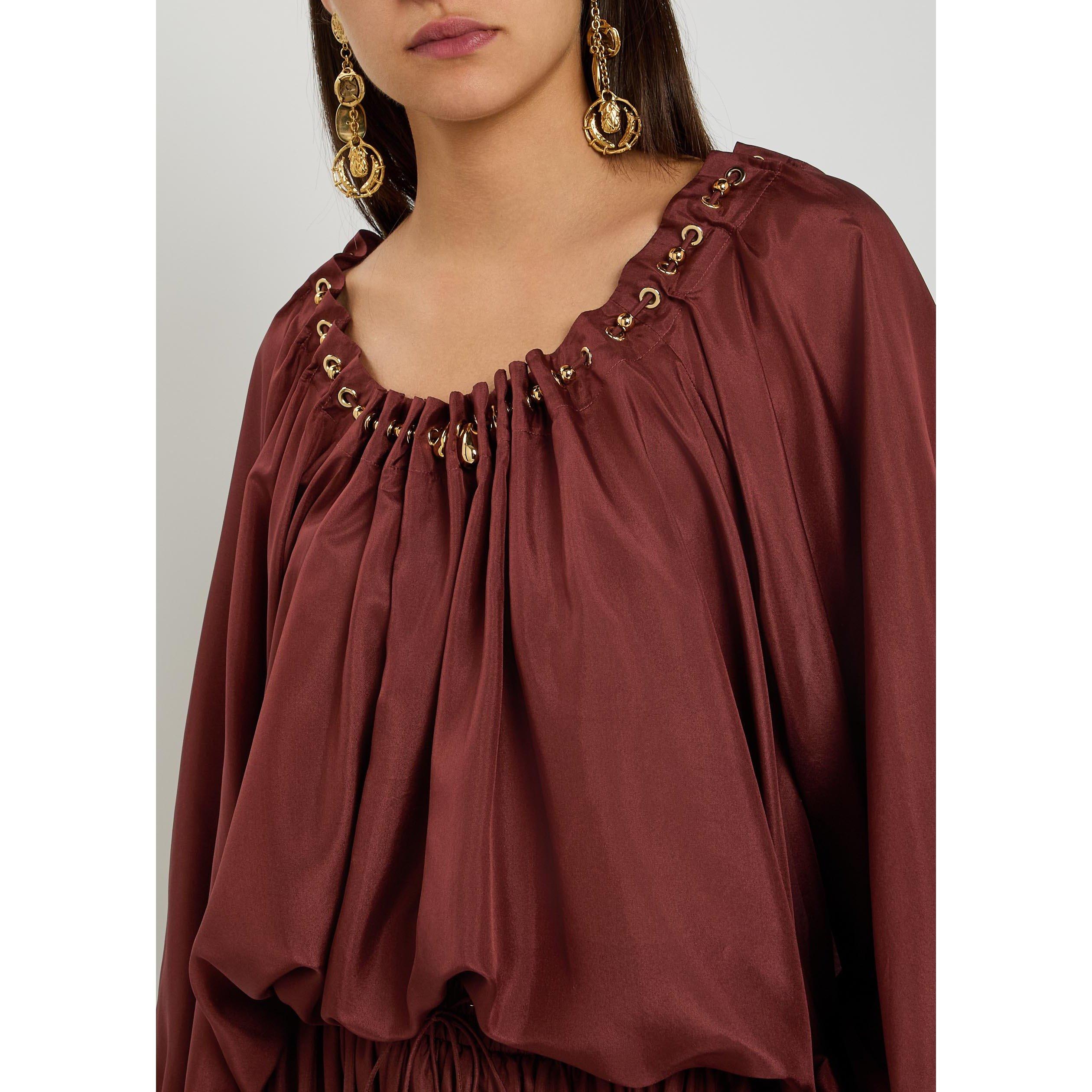 DARK RED - Zimmermann - Aster Gathered Bead Blouse - 4