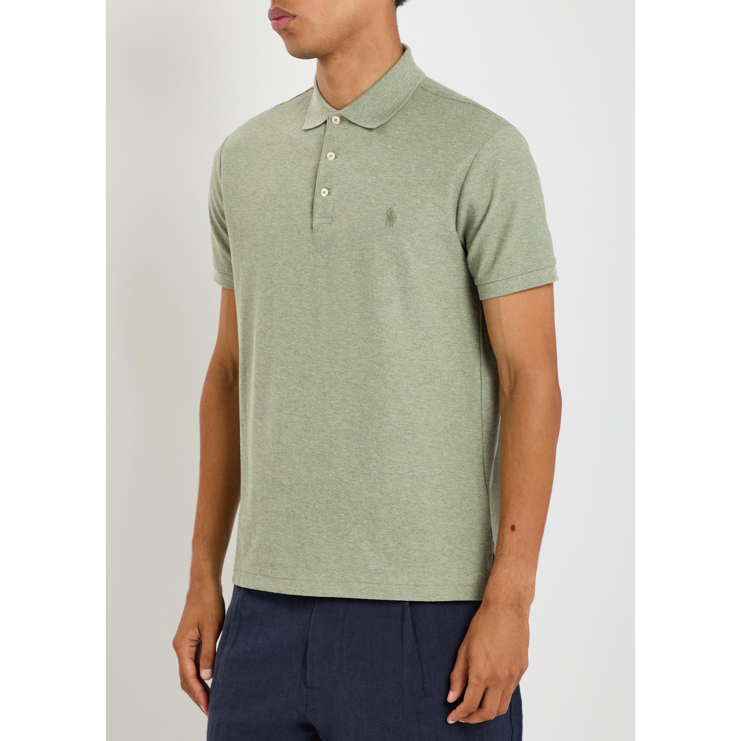 GREEN - Polo Ralph Lauren - Men's Cotton Waffle Knit Slim-Fit Polo Shirt - 2
