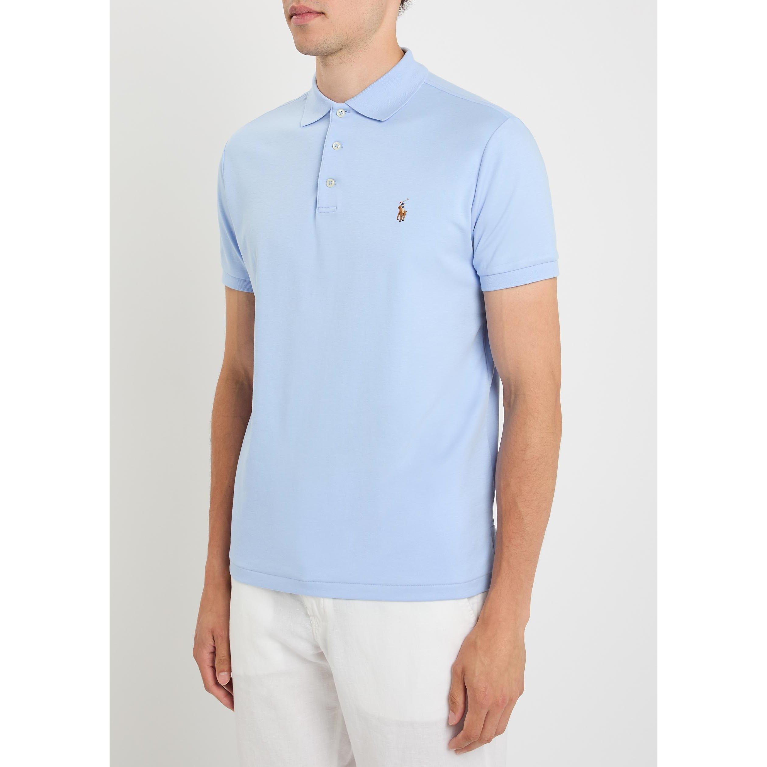 MID BLU - Polo Ralph Lauren - Men's Short-Sleeve Cotton Slim-Fit Polo Shirt - 2
