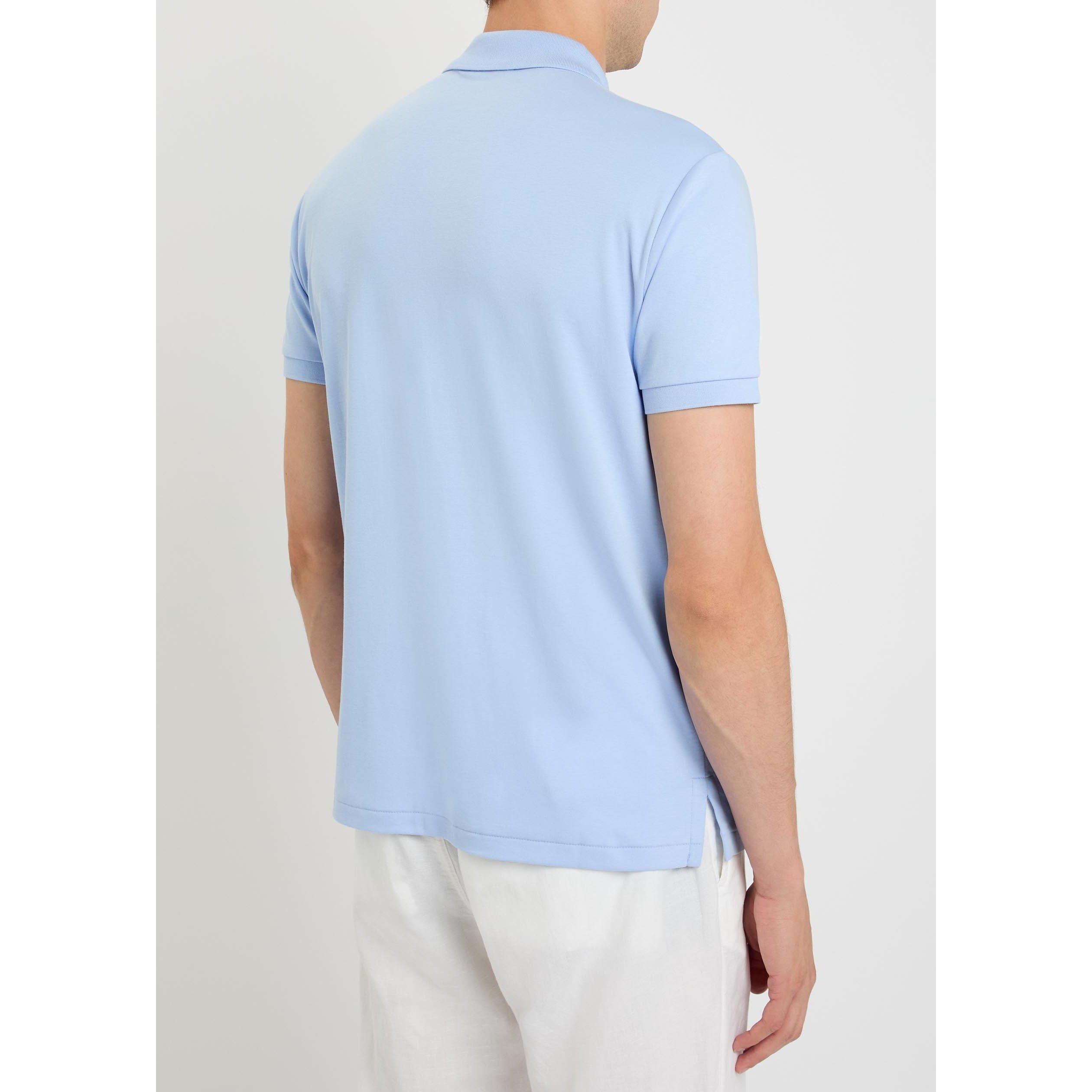 MID BLU - Polo Ralph Lauren - Men's Short-Sleeve Cotton Slim-Fit Polo Shirt - 3