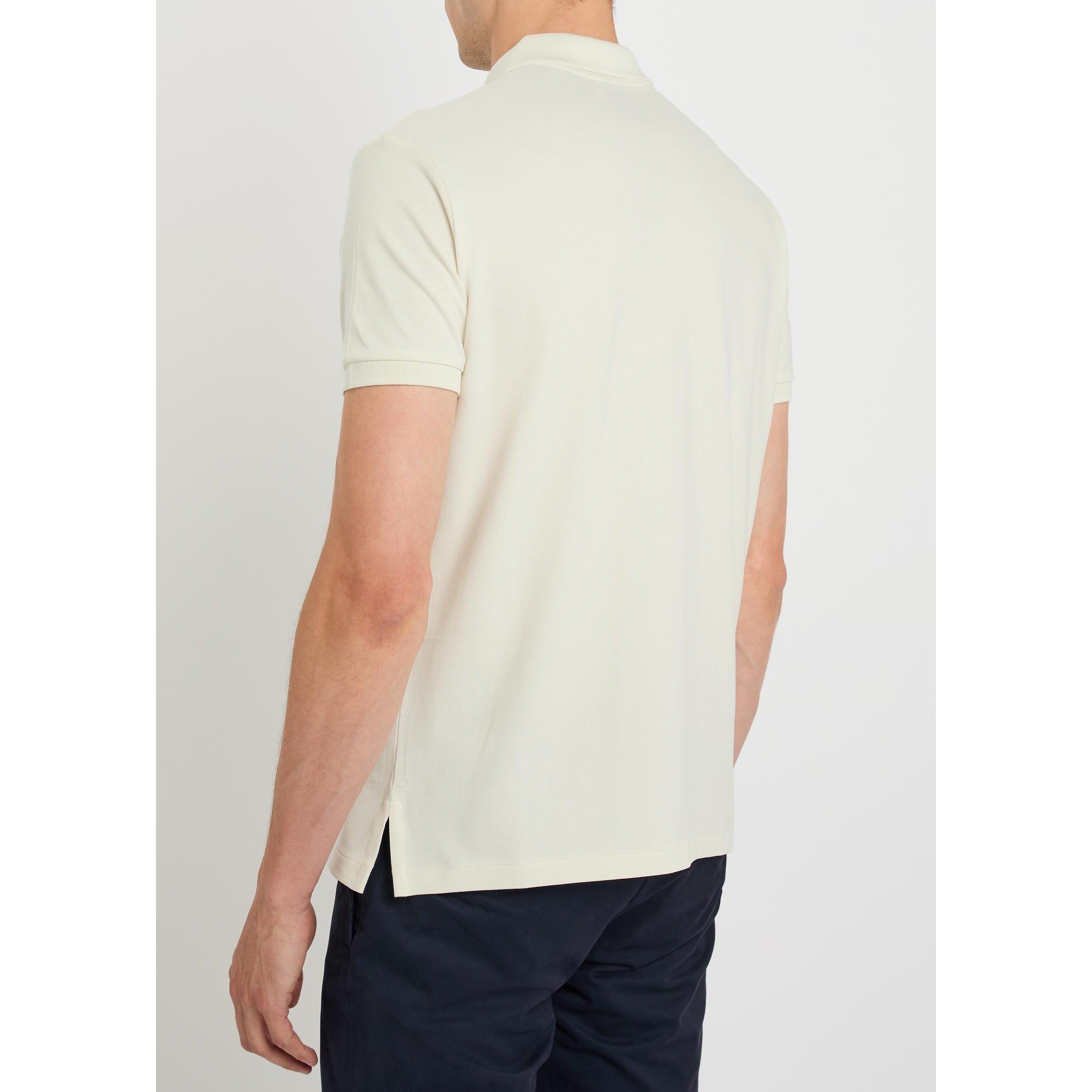 CREAM - Polo Ralph Lauren - Men's Cotton Short-Sleeve Slim-Fit Polo Shirt - 3