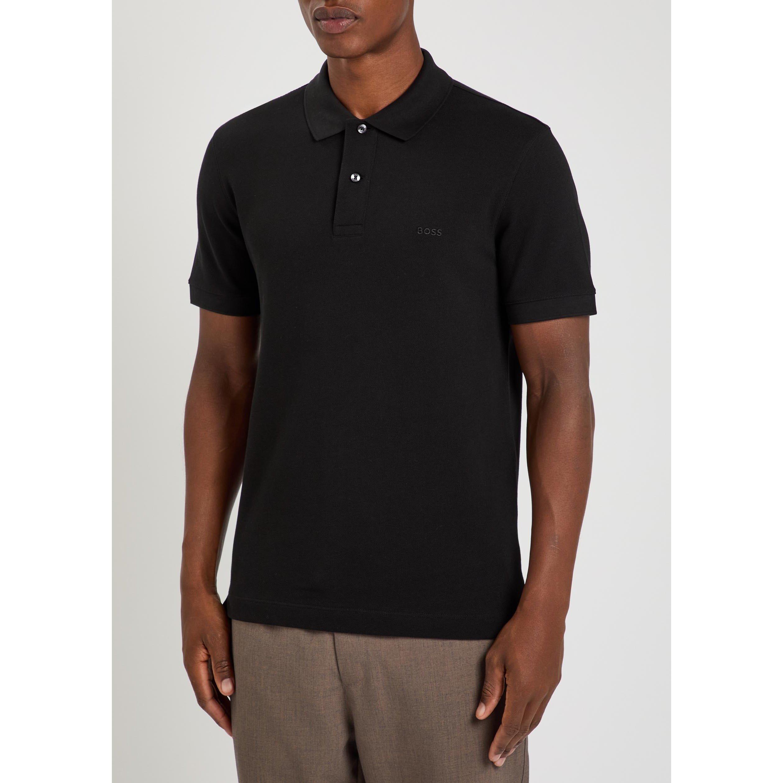 BLACK - Boss - Men's Pallas Cotton Short-Sleeve Polo Shirt - 2
