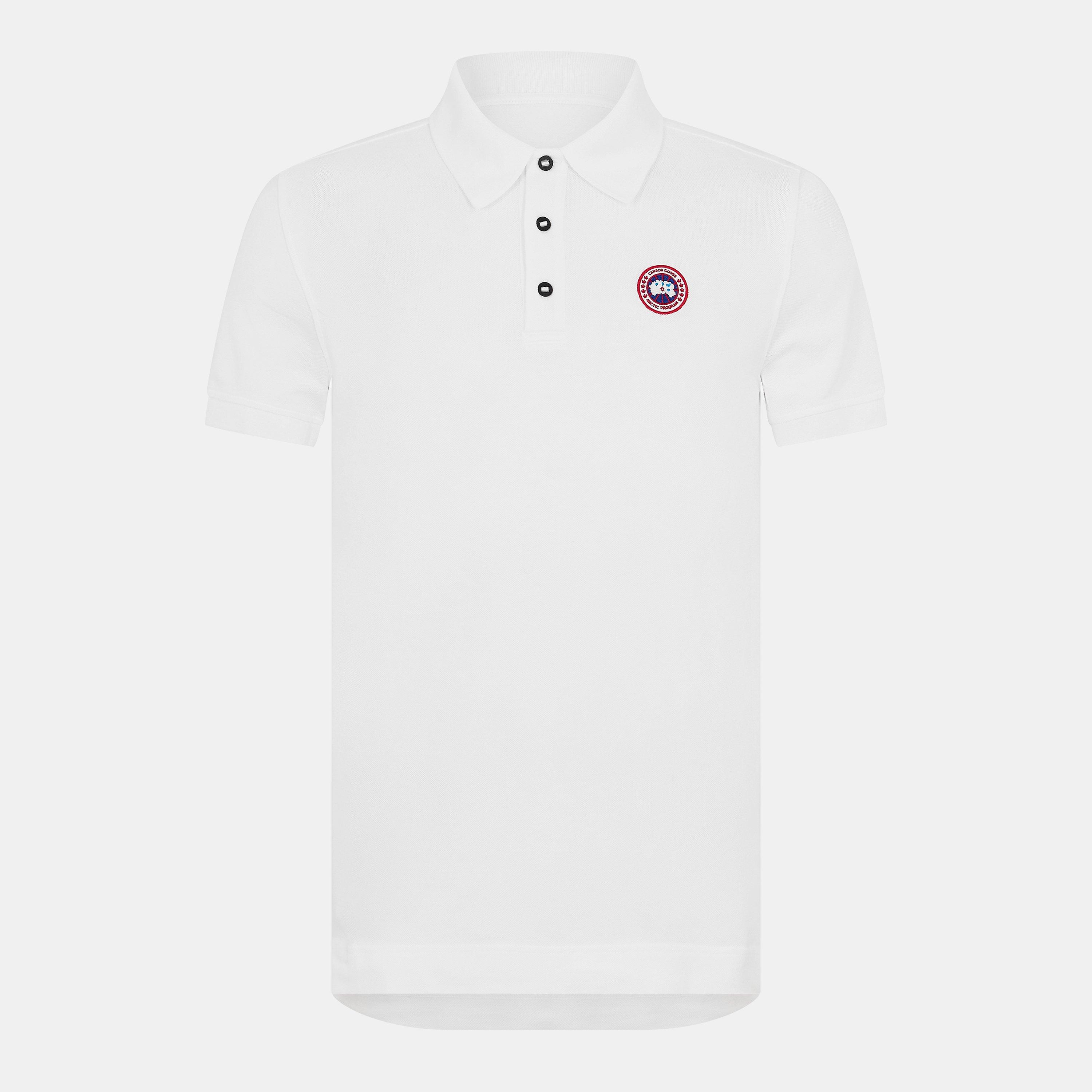 Canada Goose Men's Beckley Logo Cotton Polo Shirt - White 9025 - XL