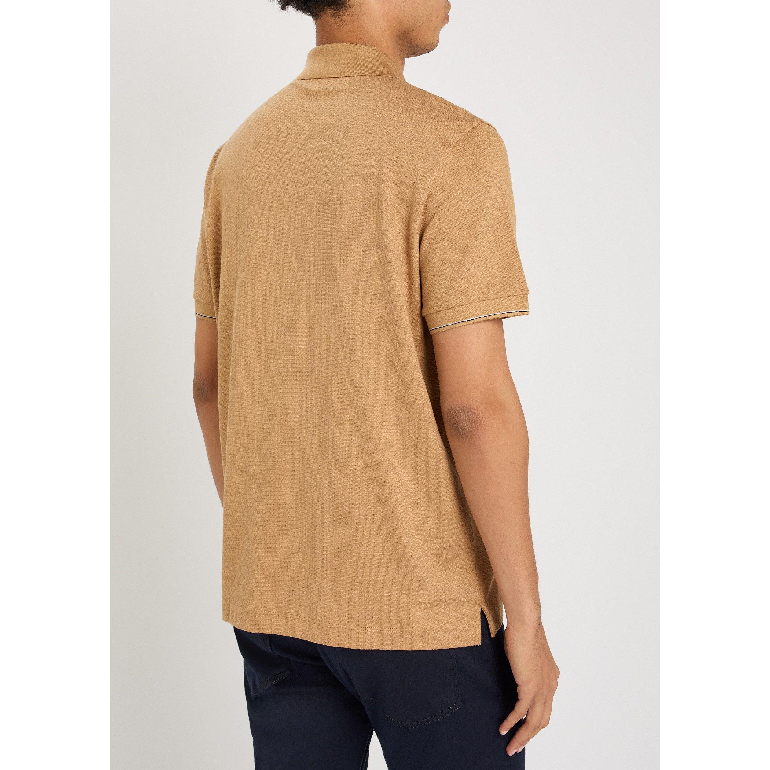 Boss | Men's Zip Collar Cotton Short Sleeve Regular Fit Polo Shirt