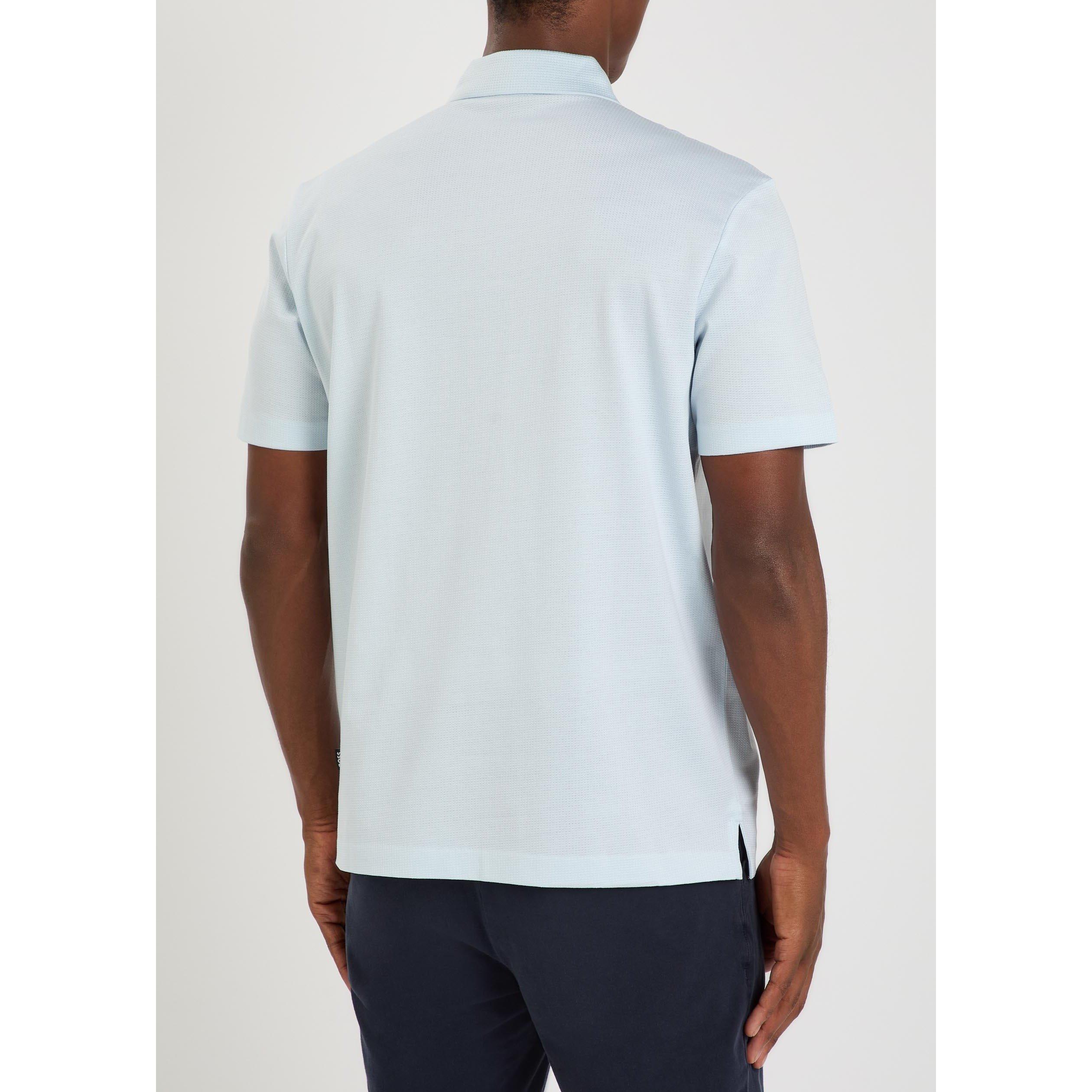 LIGHT BLUE - Boss - Men's Check Cotton Regular Fit Polo Shirt - 3