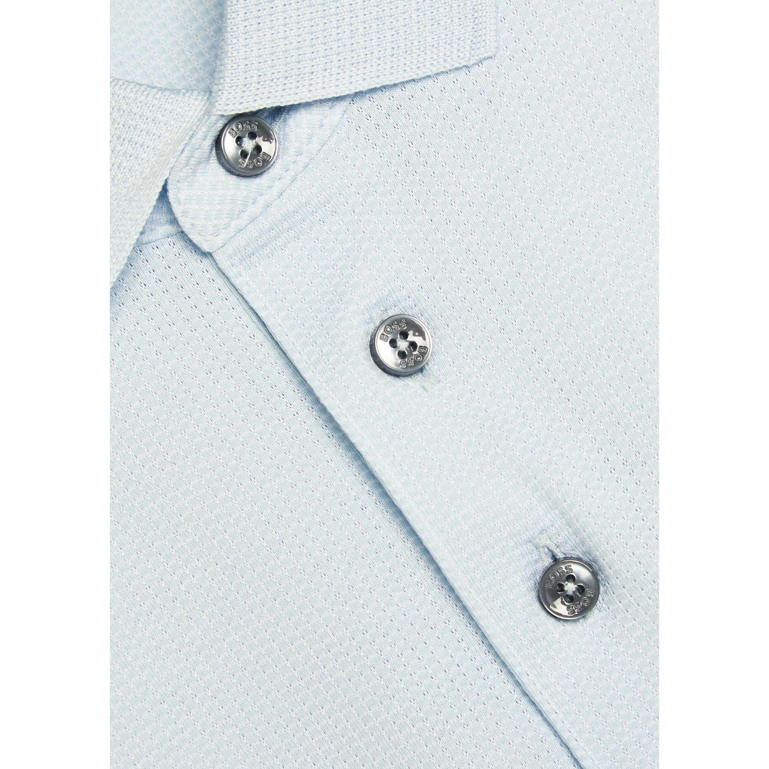 LIGHT BLUE - Boss - Men's Check Cotton Regular Fit Polo Shirt - 4