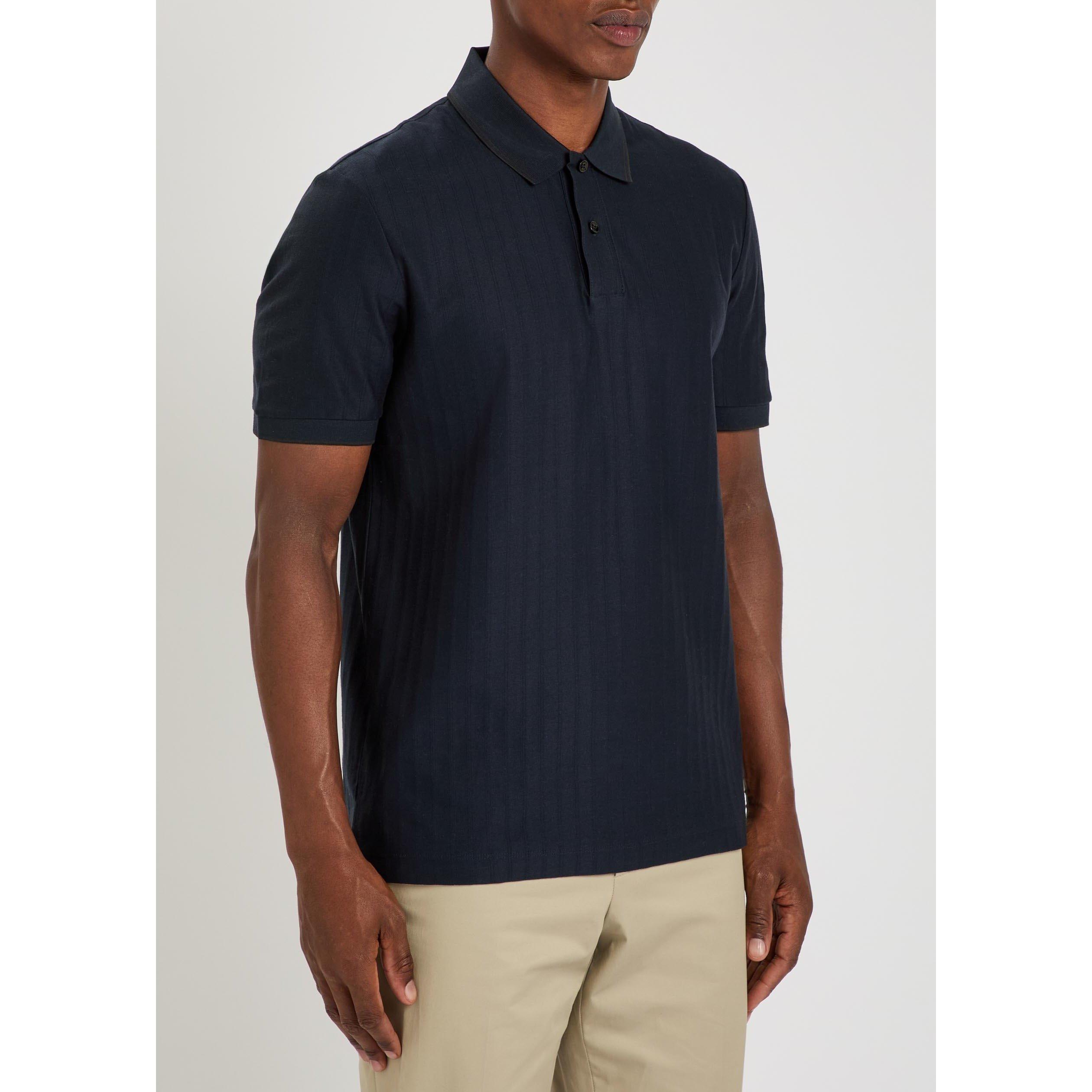 DARK BLUE - Boss - Men's Parley Cotton Short-Sleeve Polo - 2