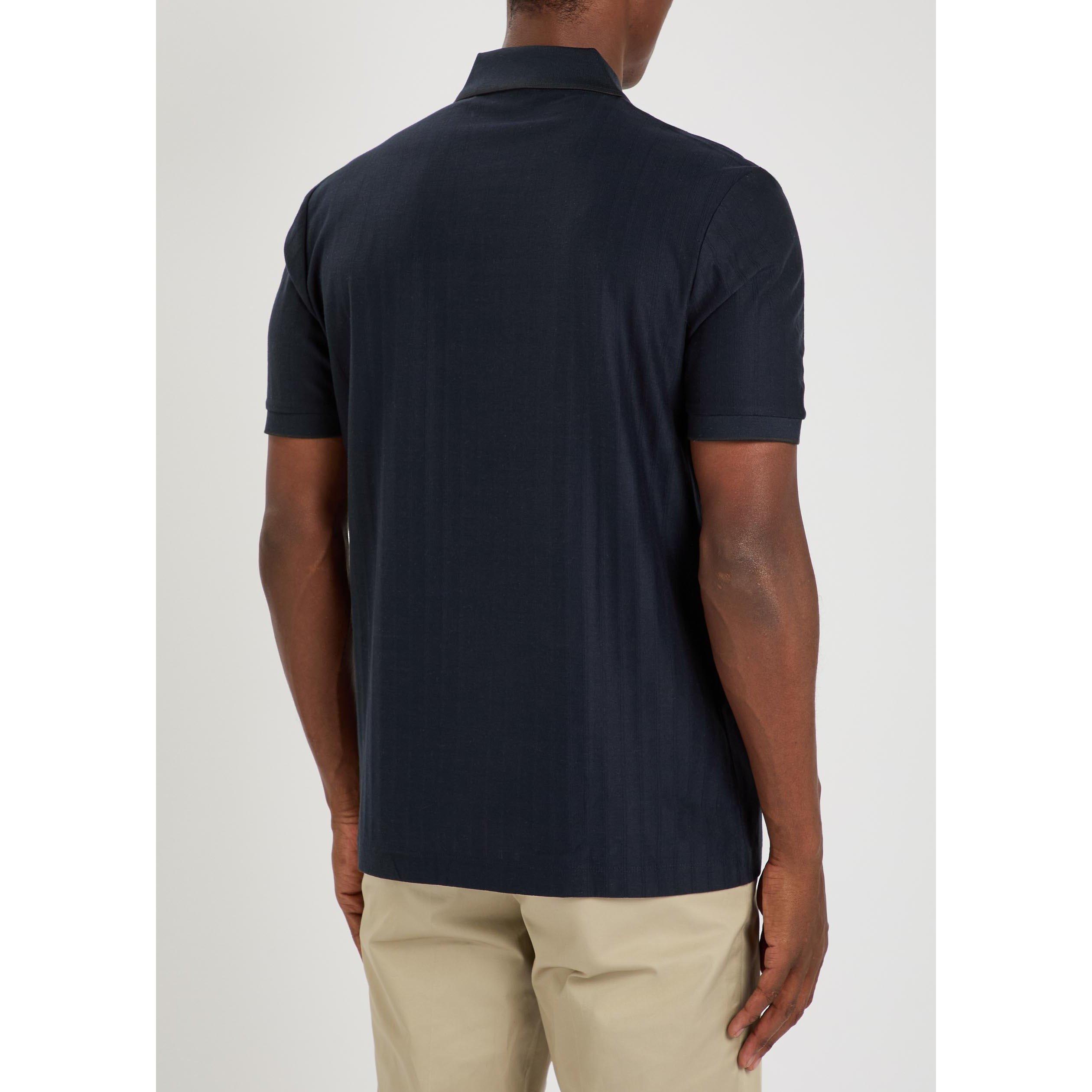 DARK BLUE - Boss - Men's Parley Cotton Short-Sleeve Polo - 3