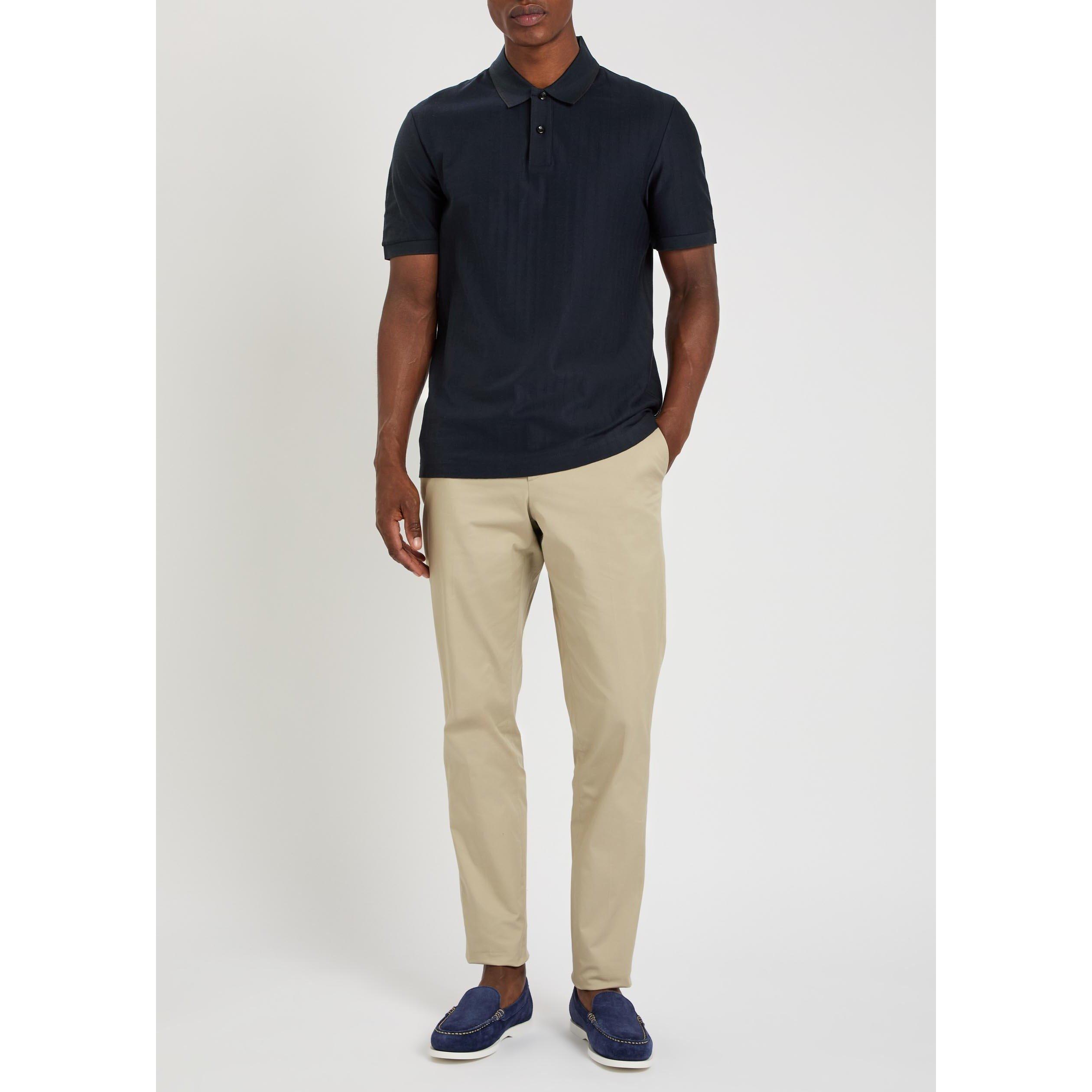 DARK BLUE - Boss - Men's Parley Cotton Short-Sleeve Polo - 5
