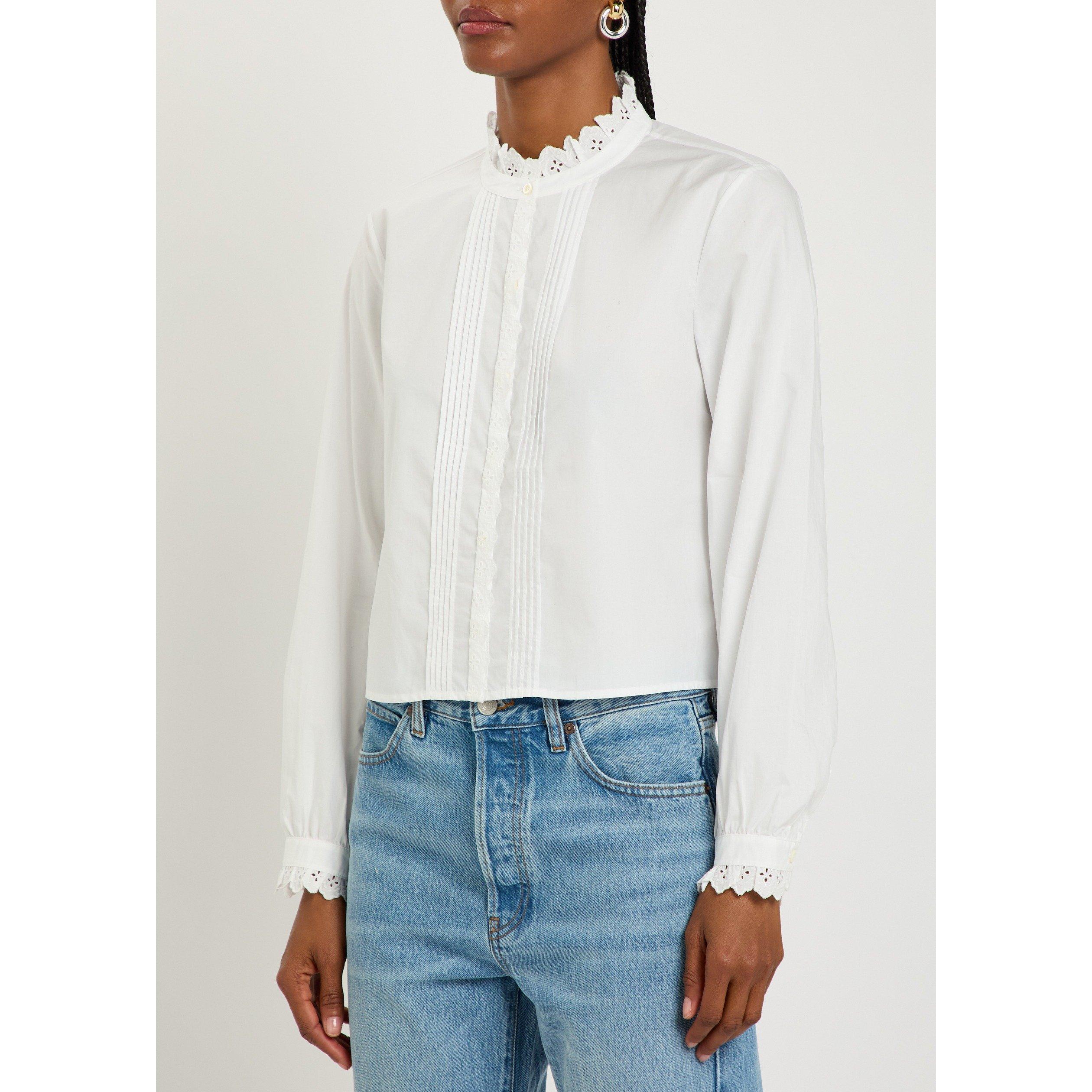 WHITE - Frame Denim - THE KEEPSAKE PINTUCK BLOUSE - 2