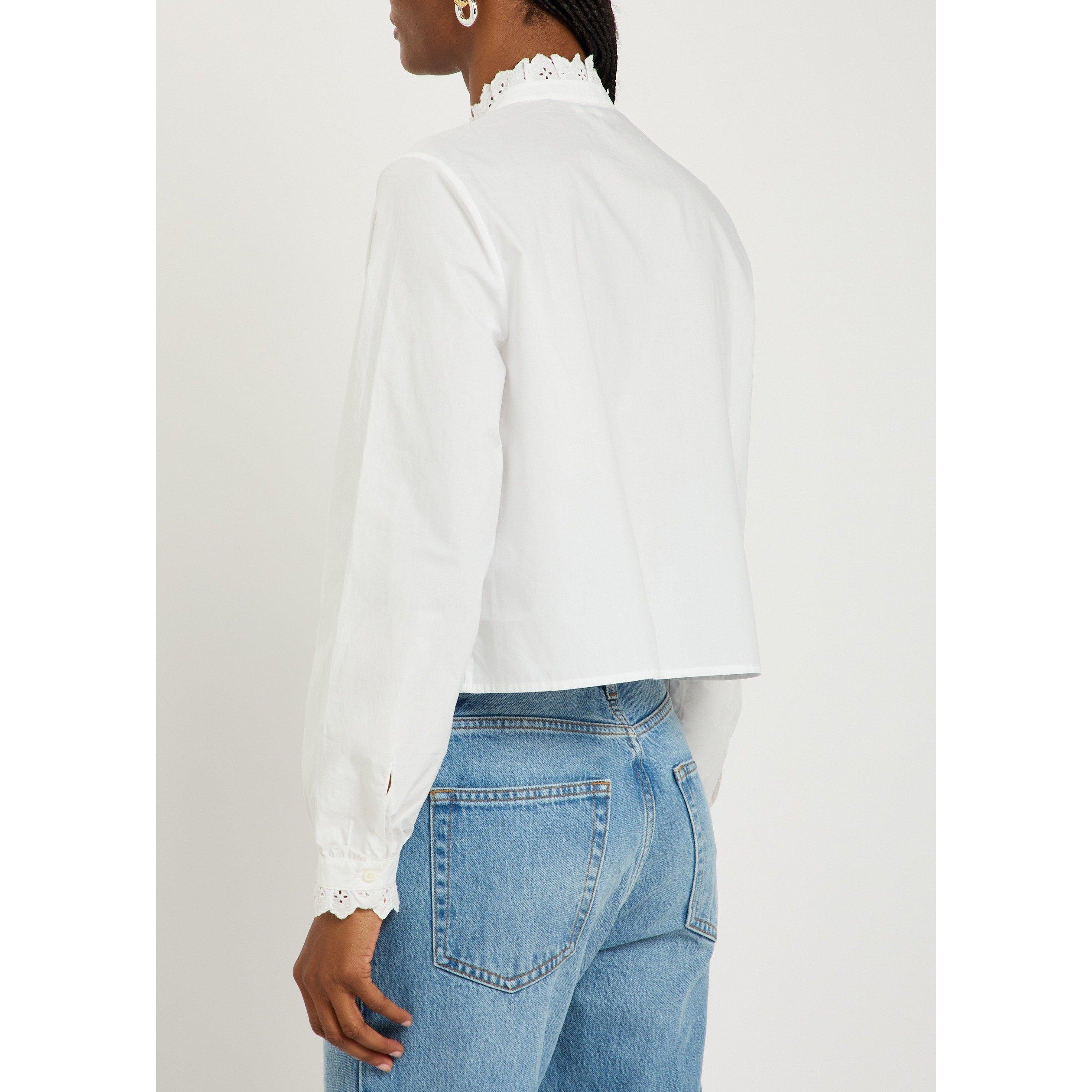WHITE - Frame Denim - THE KEEPSAKE PINTUCK BLOUSE - 3
