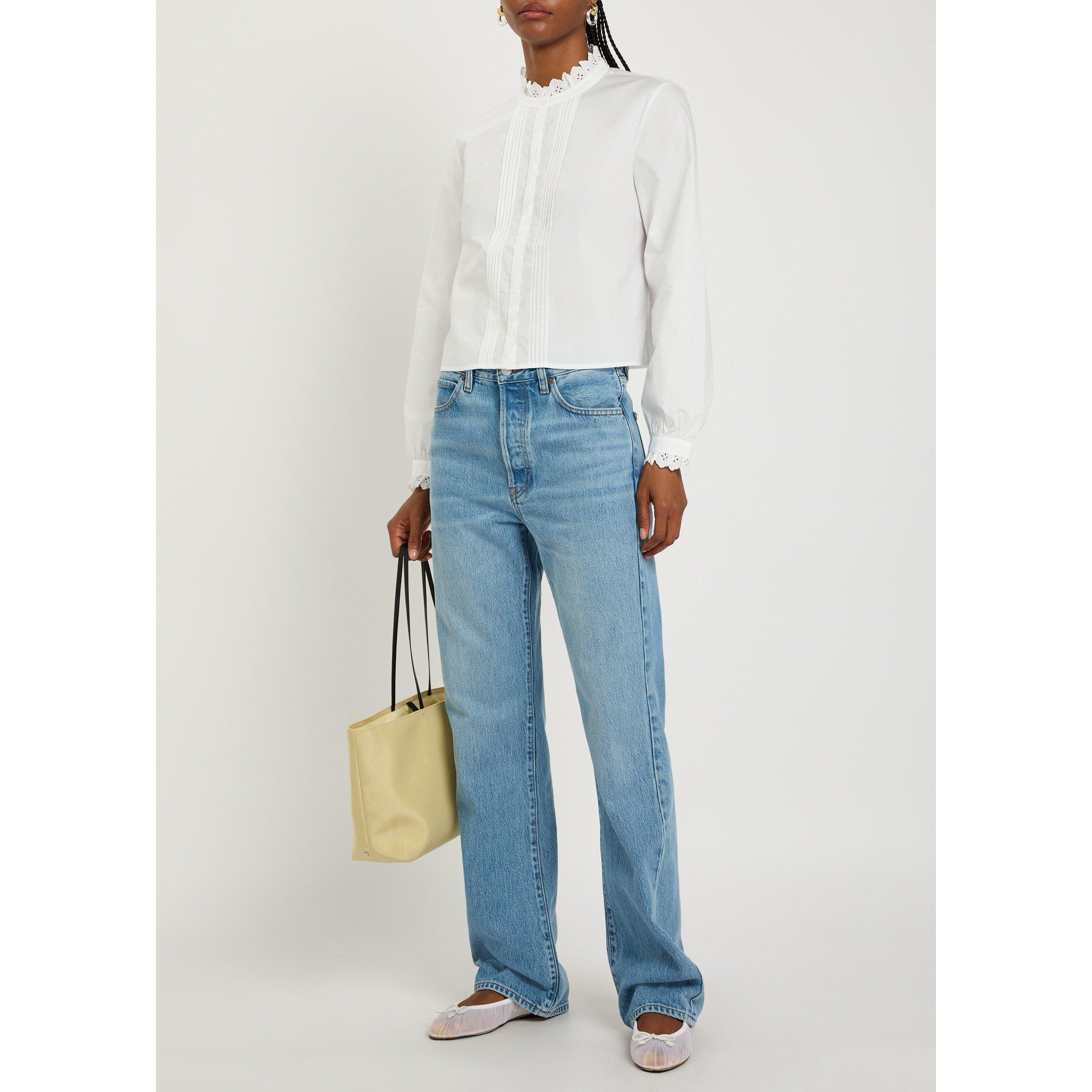 WHITE - Frame Denim - THE KEEPSAKE PINTUCK BLOUSE - 5