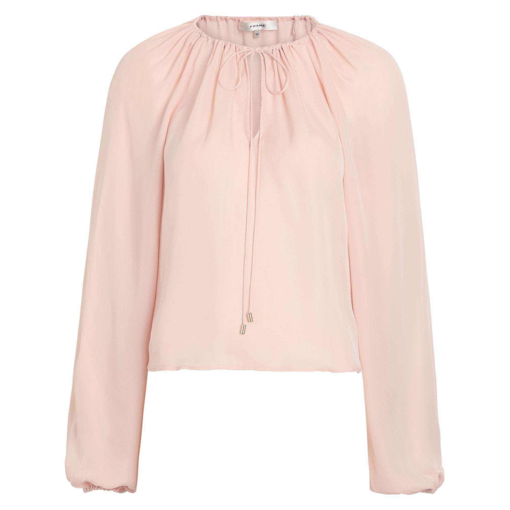 PINK - Frame Denim - THE SILK BALLOON BLOUSE