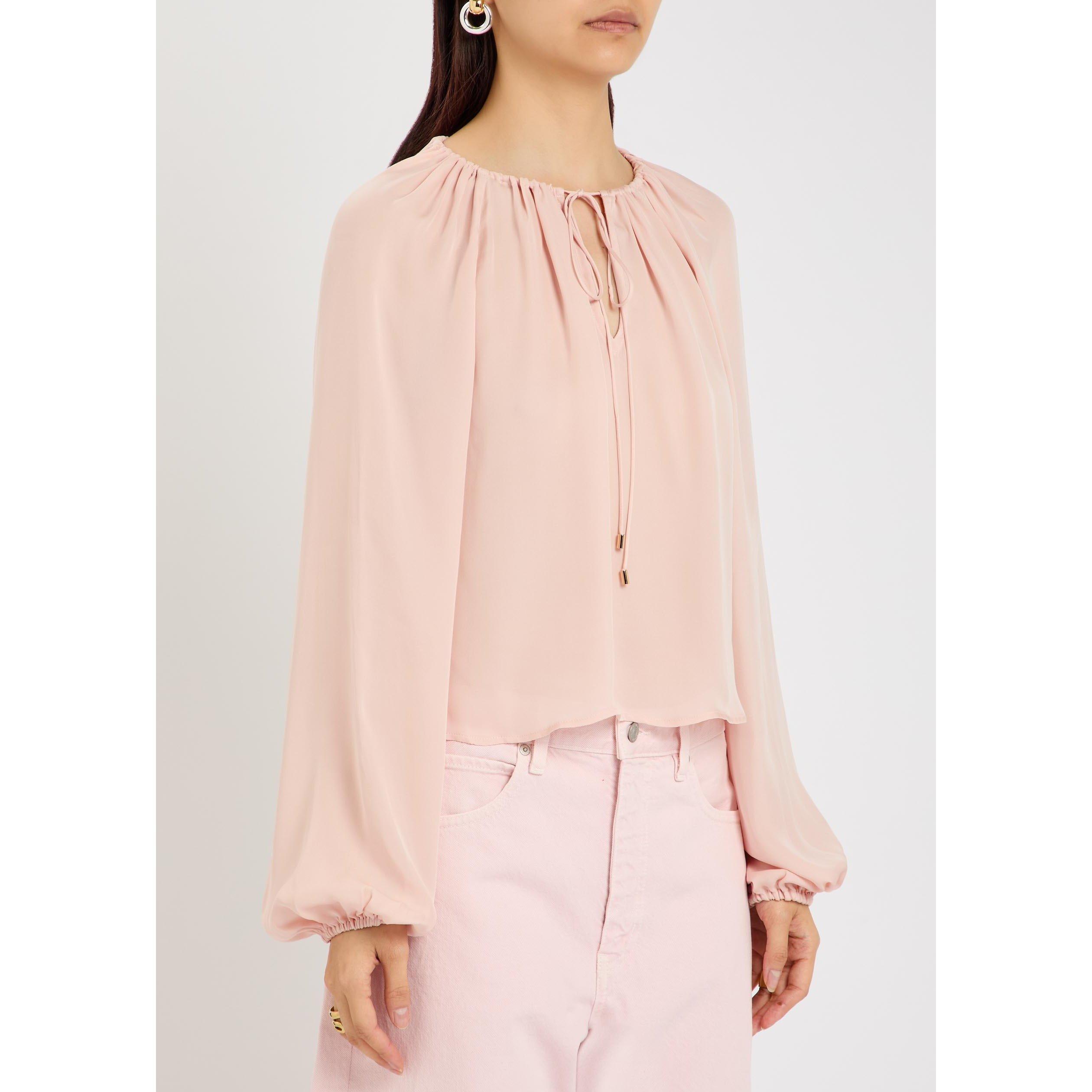 PINK - Frame Denim - Women's Silk Balloon Sleeve Blouse - 2