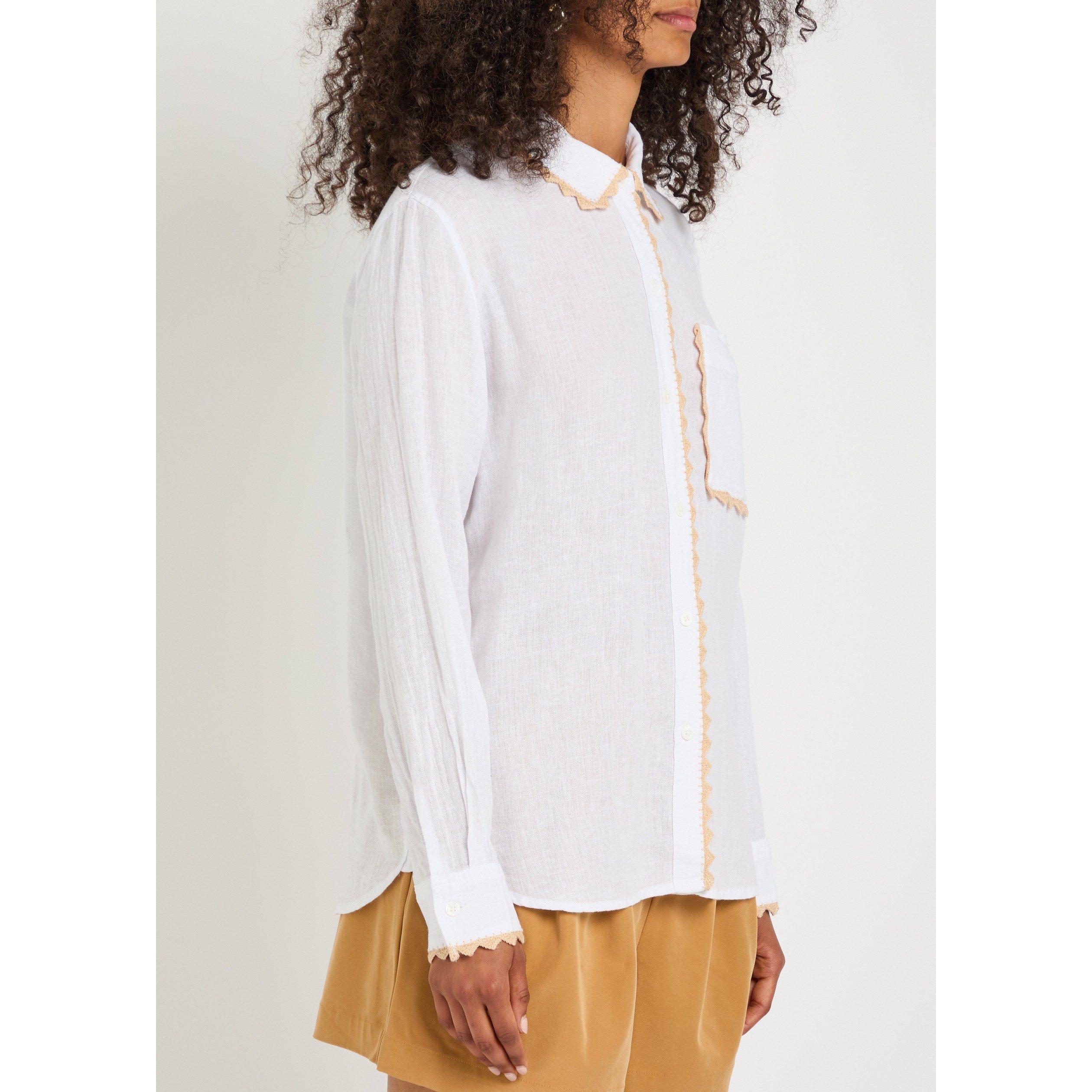 WHITE - Rails - Women's Saya Linen Long-Sleeve Oversized-Fit Blouse - 2