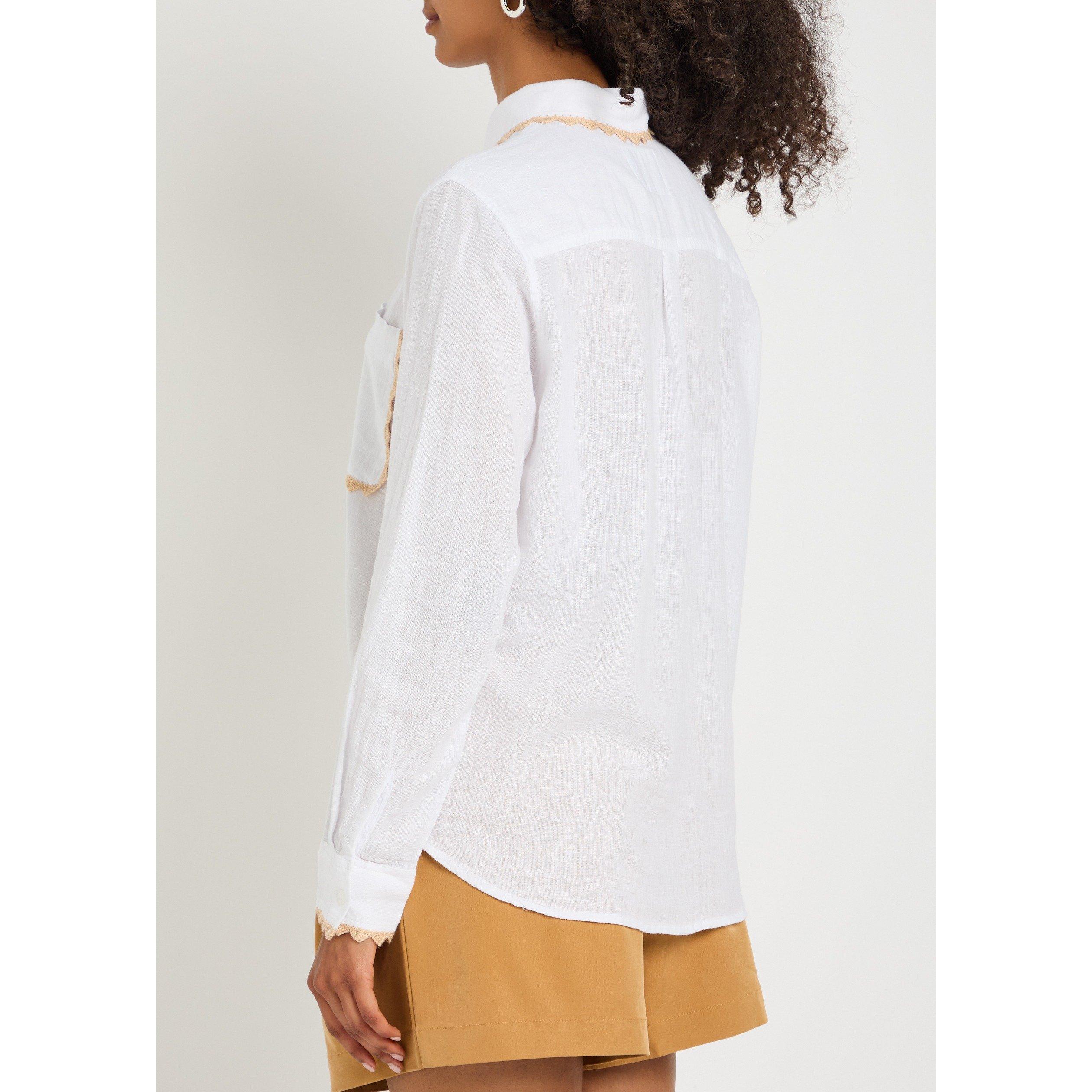 WHITE - Rails - Women's Saya Linen Long-Sleeve Oversized-Fit Blouse - 3